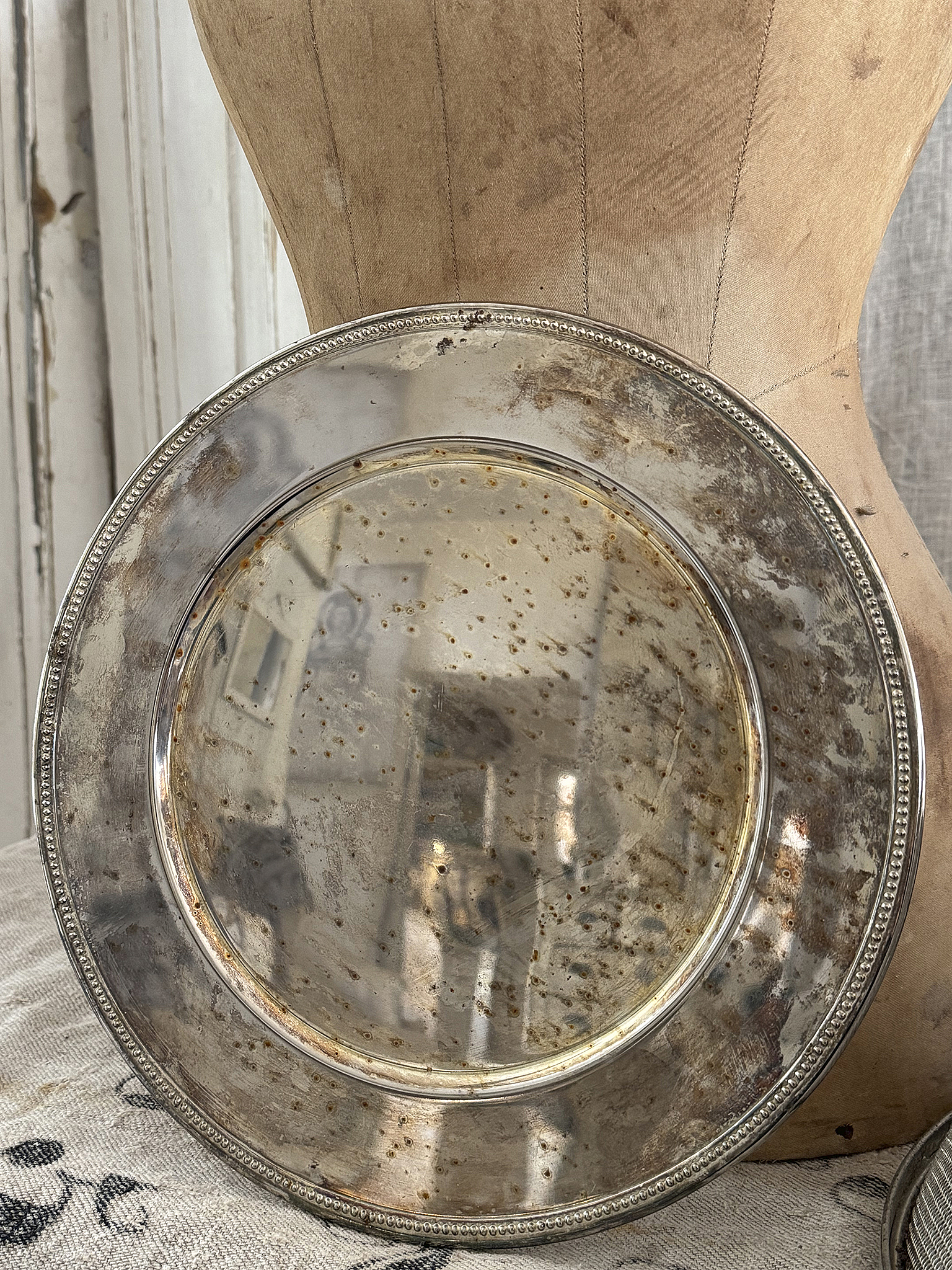 Altes großes Vintage-Sieb mit Teller und wunderschöner Patina***