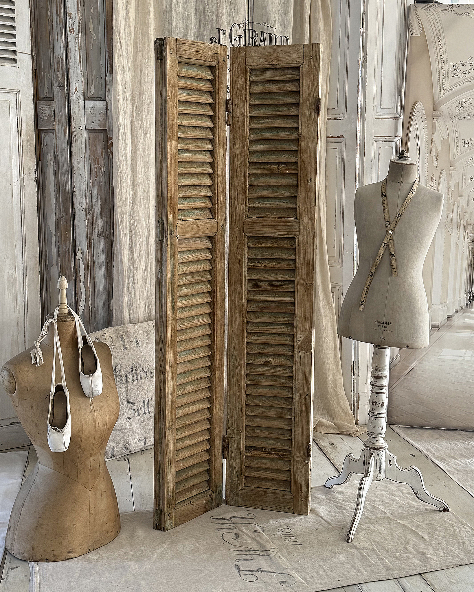 Vintage-Schätzchen Lamellen-Paravent aus Frankreich***