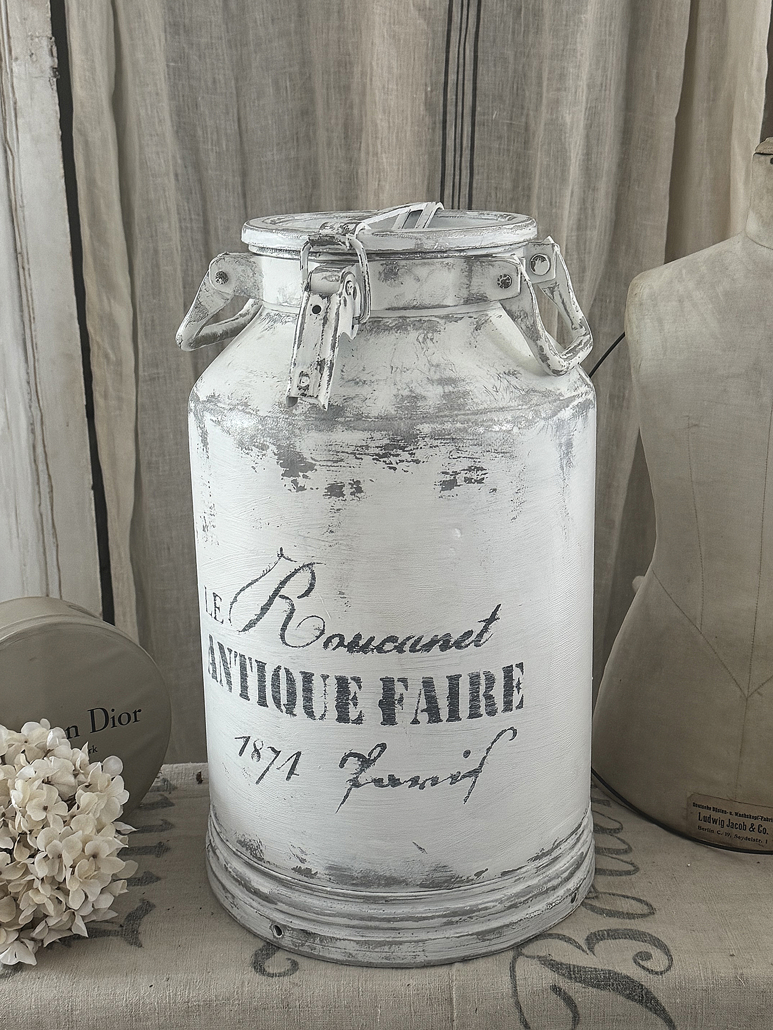 Große alte Milchkanne aus Zink im französischen Shabby Chic***