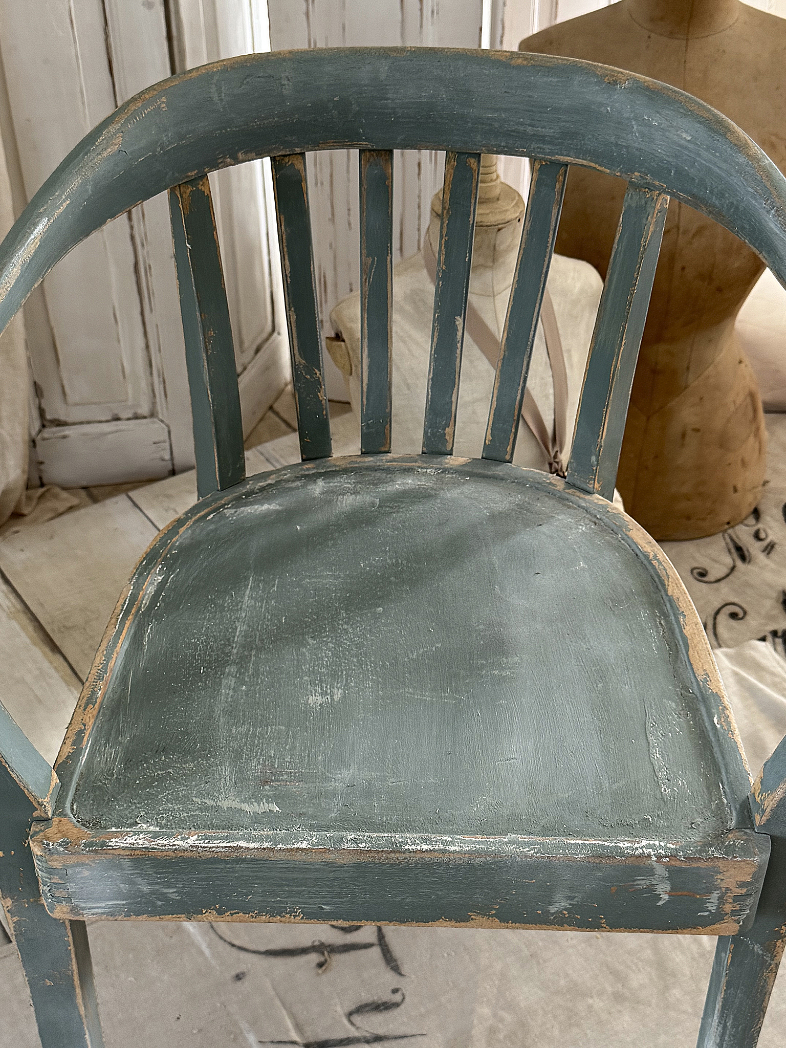 Alter Armlehnenstuhl Bauhaus Vintage/Salbei***