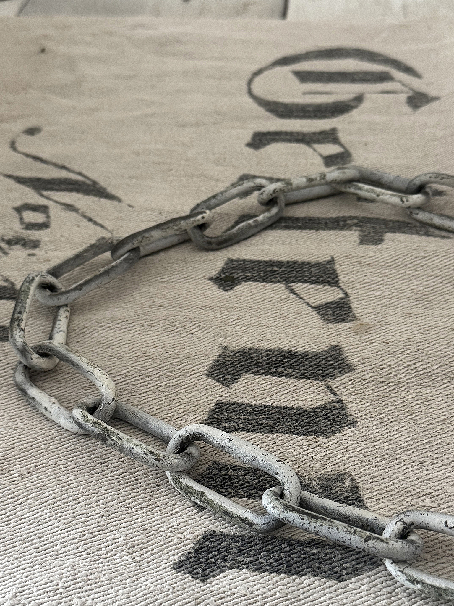 Alte Gliederkette | Vintage Eisenkette mit Haken | Originalpatina | Industrial Shabby Chic***