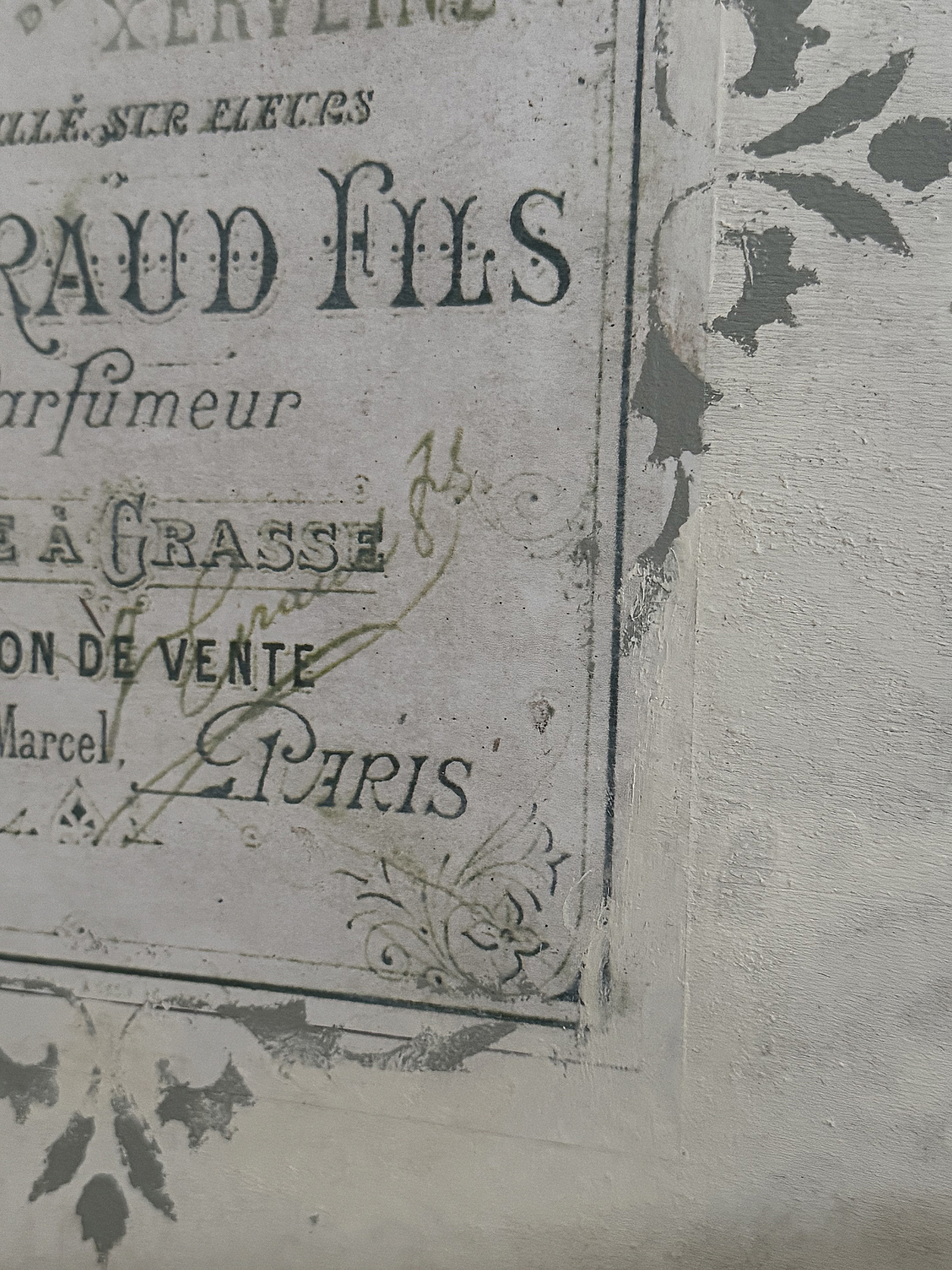 Vintage Holz Bild Parfumeur Shabby-pur***