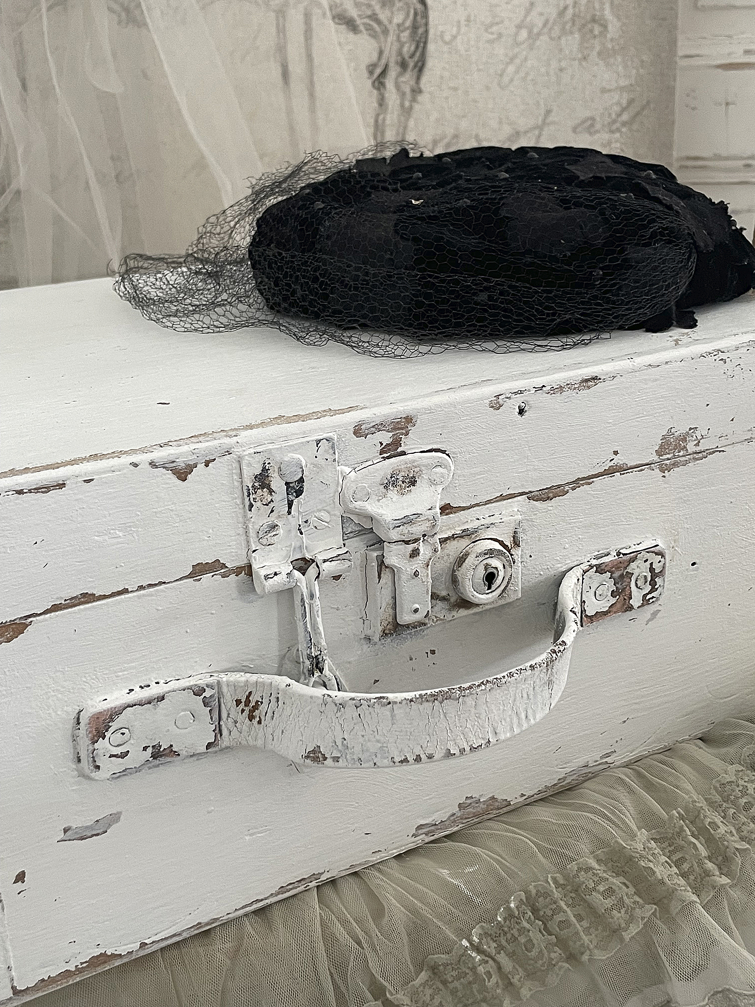 Alte Koffer/Kiste im weißen Shabbykleid*** Alte Koffer/Kiste im weißen Shabbykleid***