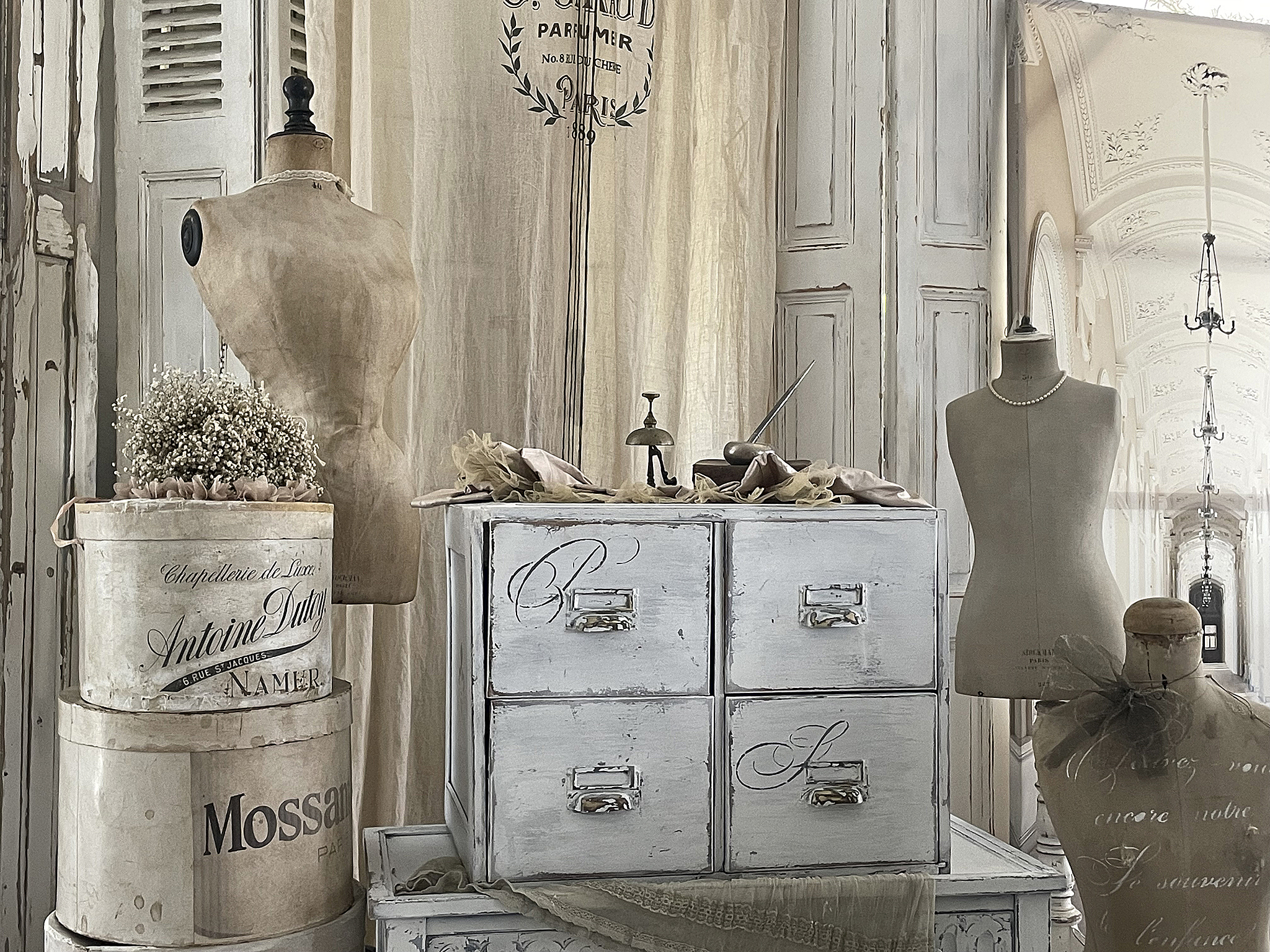 Alter Registerschrank Shabby-Pur***