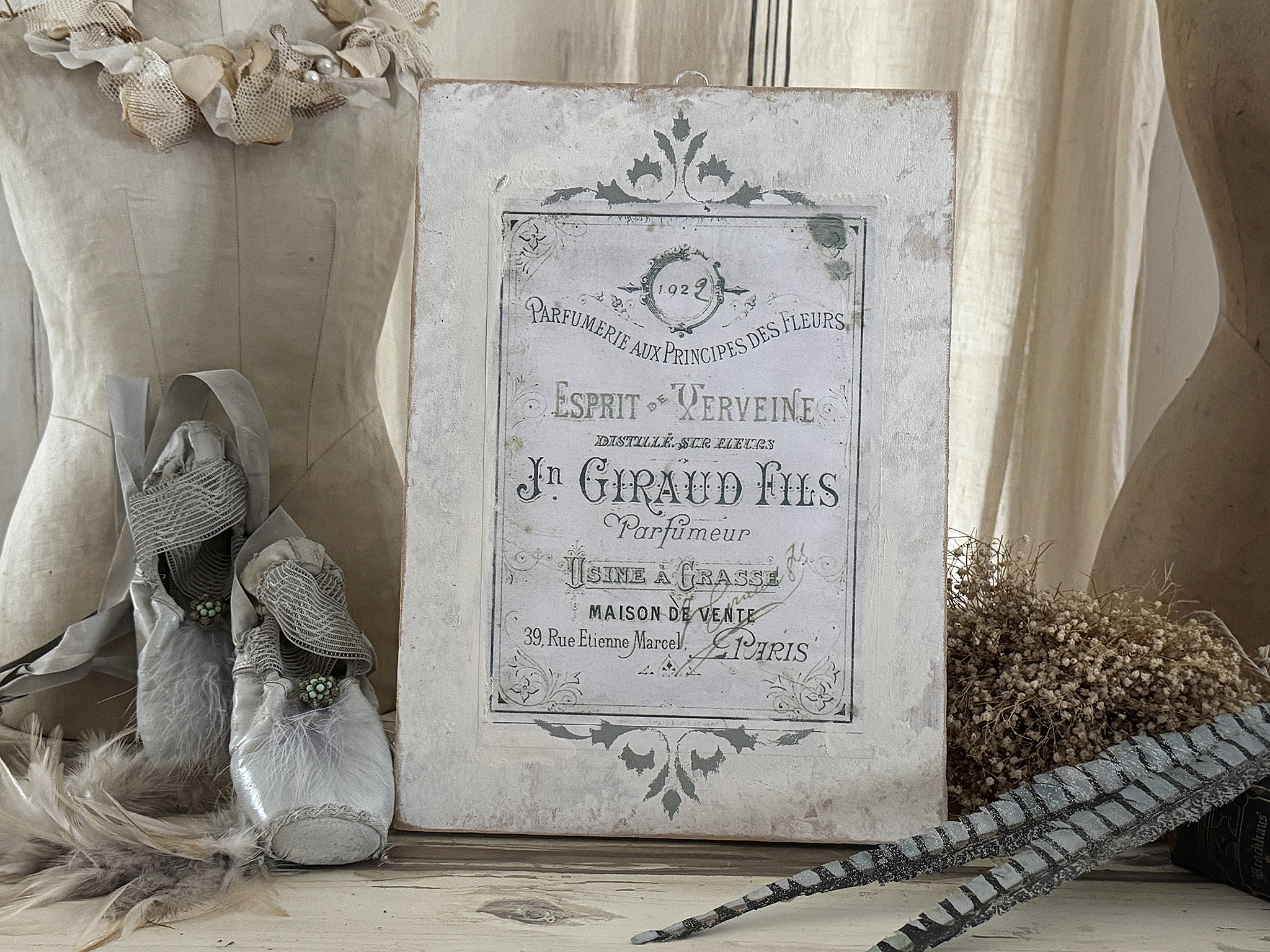  Romantisches Holz Bild Parfumeur Shabby-pur***