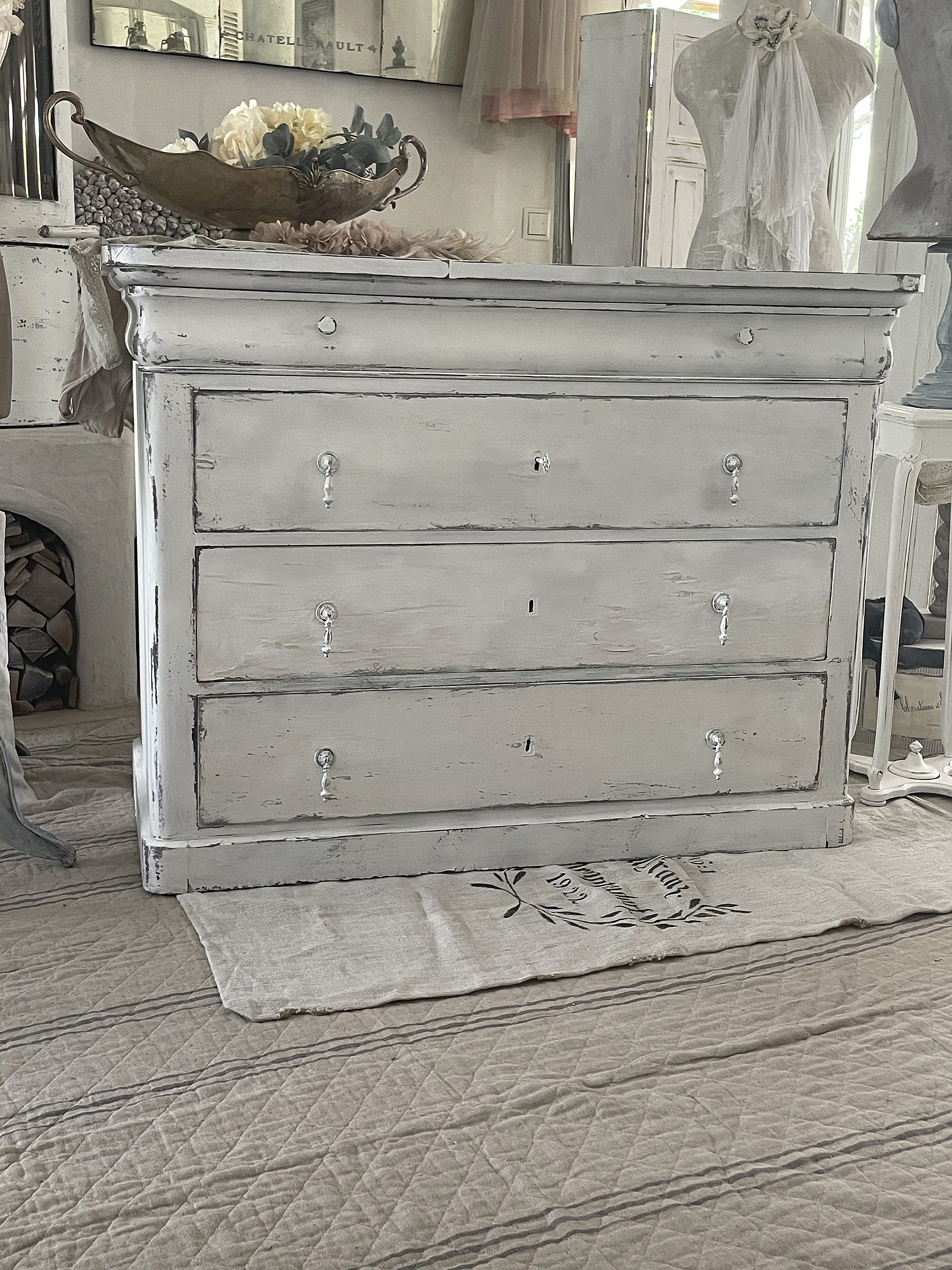 Antike große Biedermeierkommode Shabby-pur