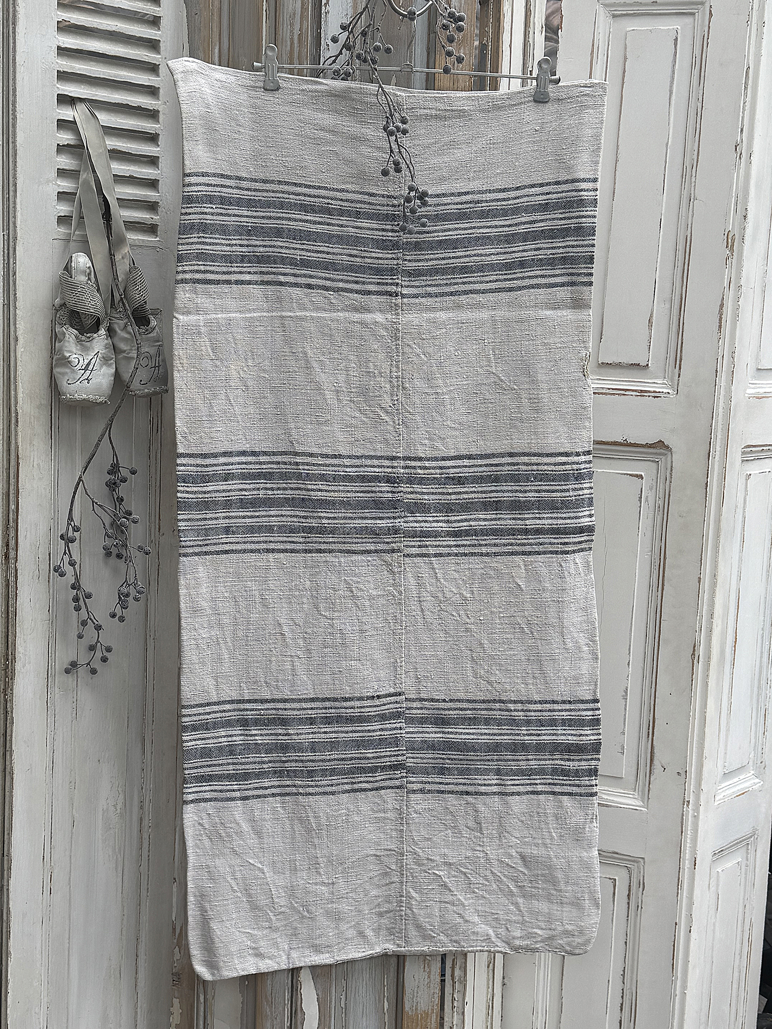 Schöner alter Leinensack mit breiten Streifen***