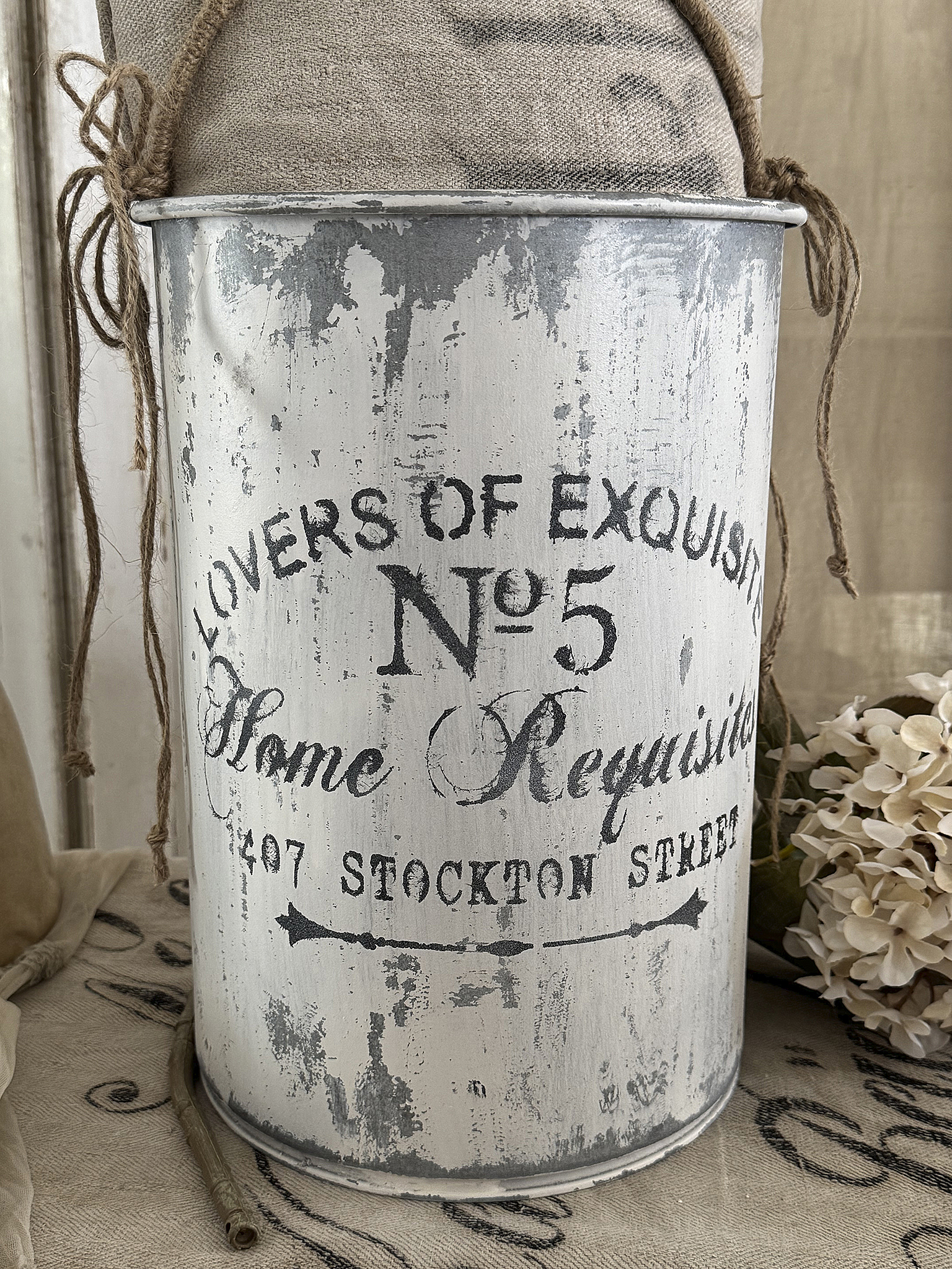  Alter Zinkeimer mit Henkel Requisites