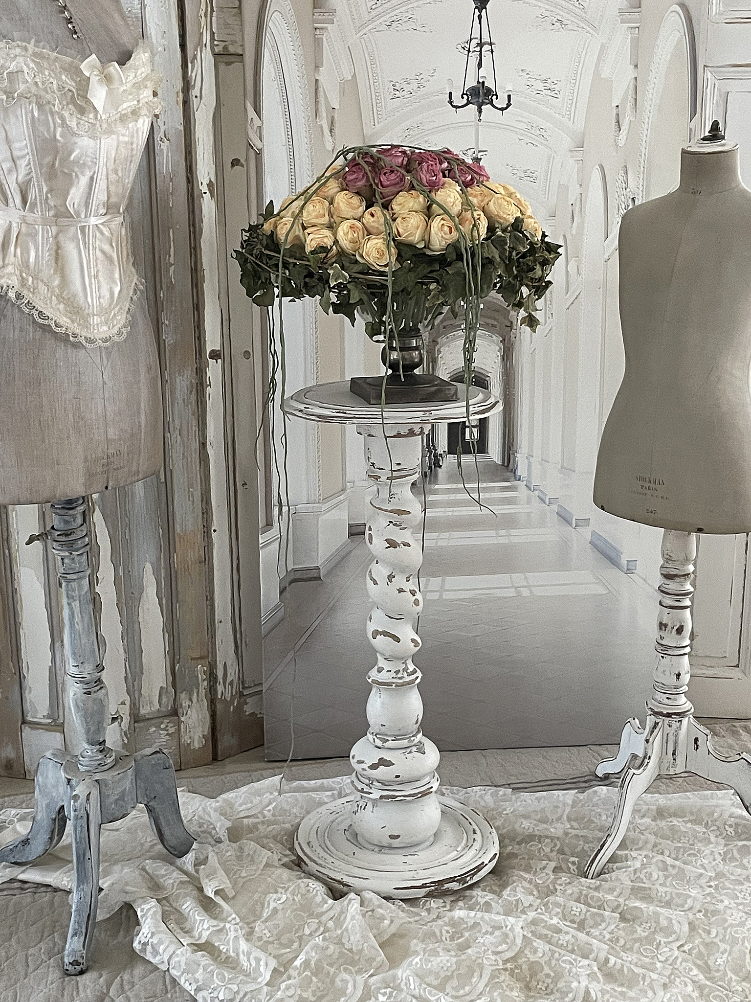 Antike große Holzsäule Shabby-Chic*** Antike große Holzsäule Shabby-Chic***