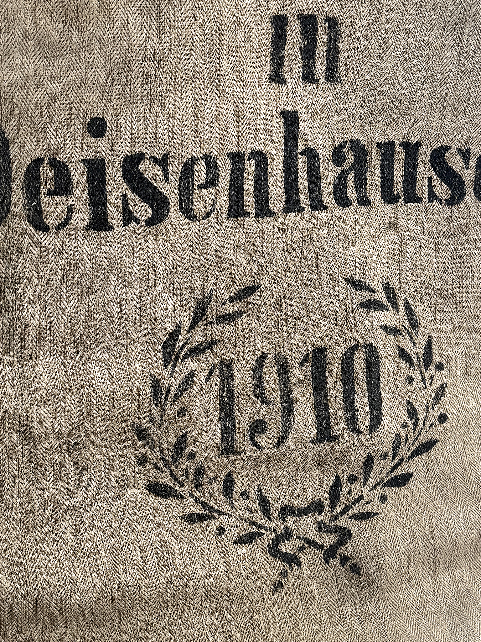 Alter Leinensack / Getreidesack von 1910 mit Originaldruck***