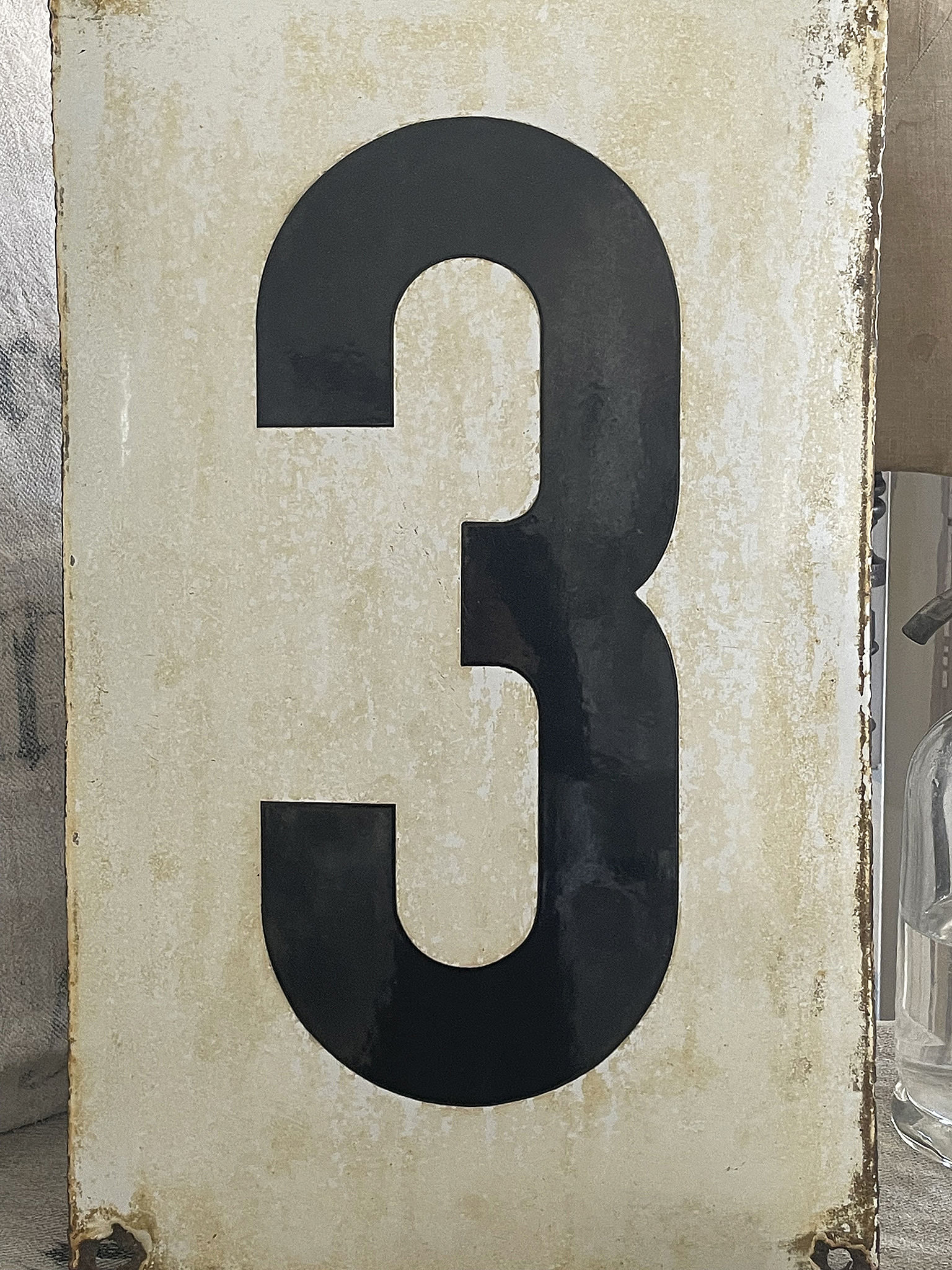 Reserviert für Constanze !  Altes großes Emailleschild 3***