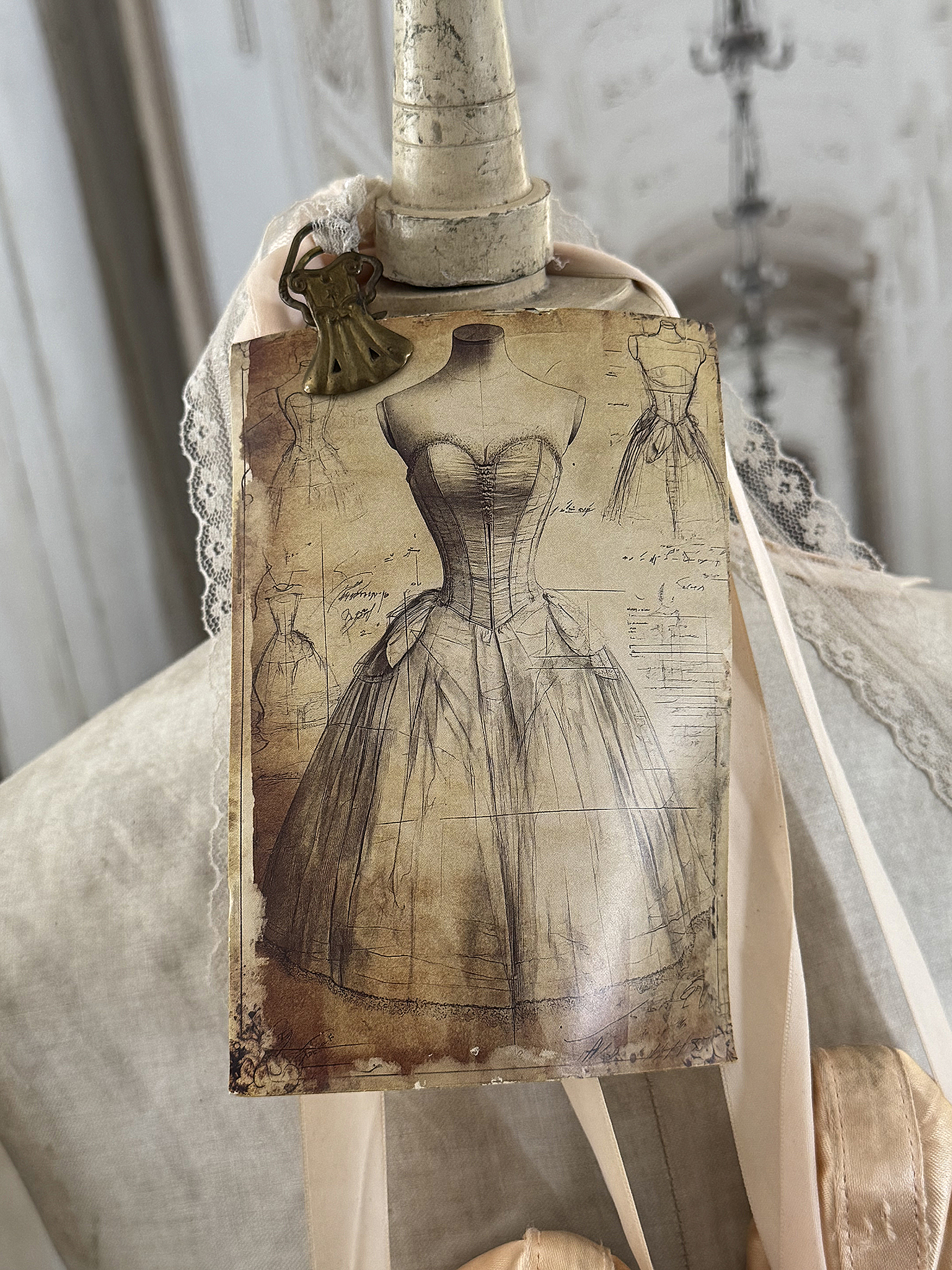 Romantisches Vintage-Gehänge aus alten Ballettschuhen 1***