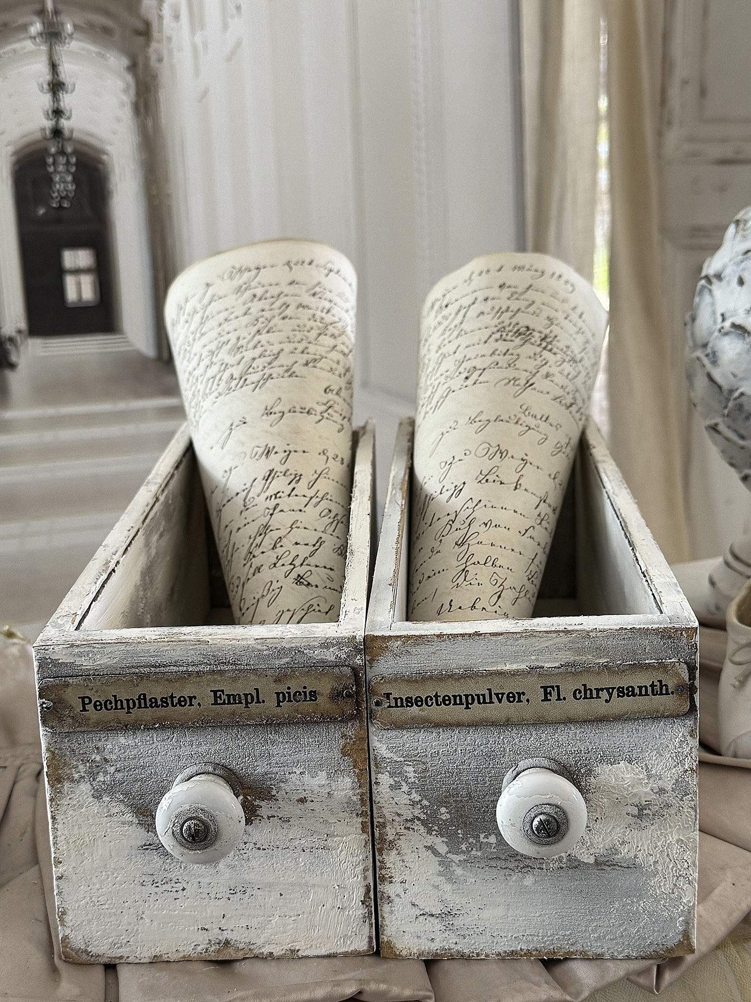 Duo alte Apothekerschubladen***