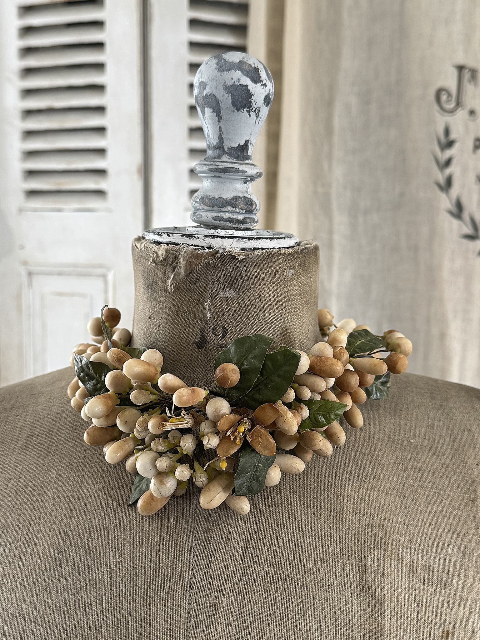 Reserviert! Antiker Brautkranz aus Wachs-Orangenblüten – zarter Hochzeitsschmuck um 1900***