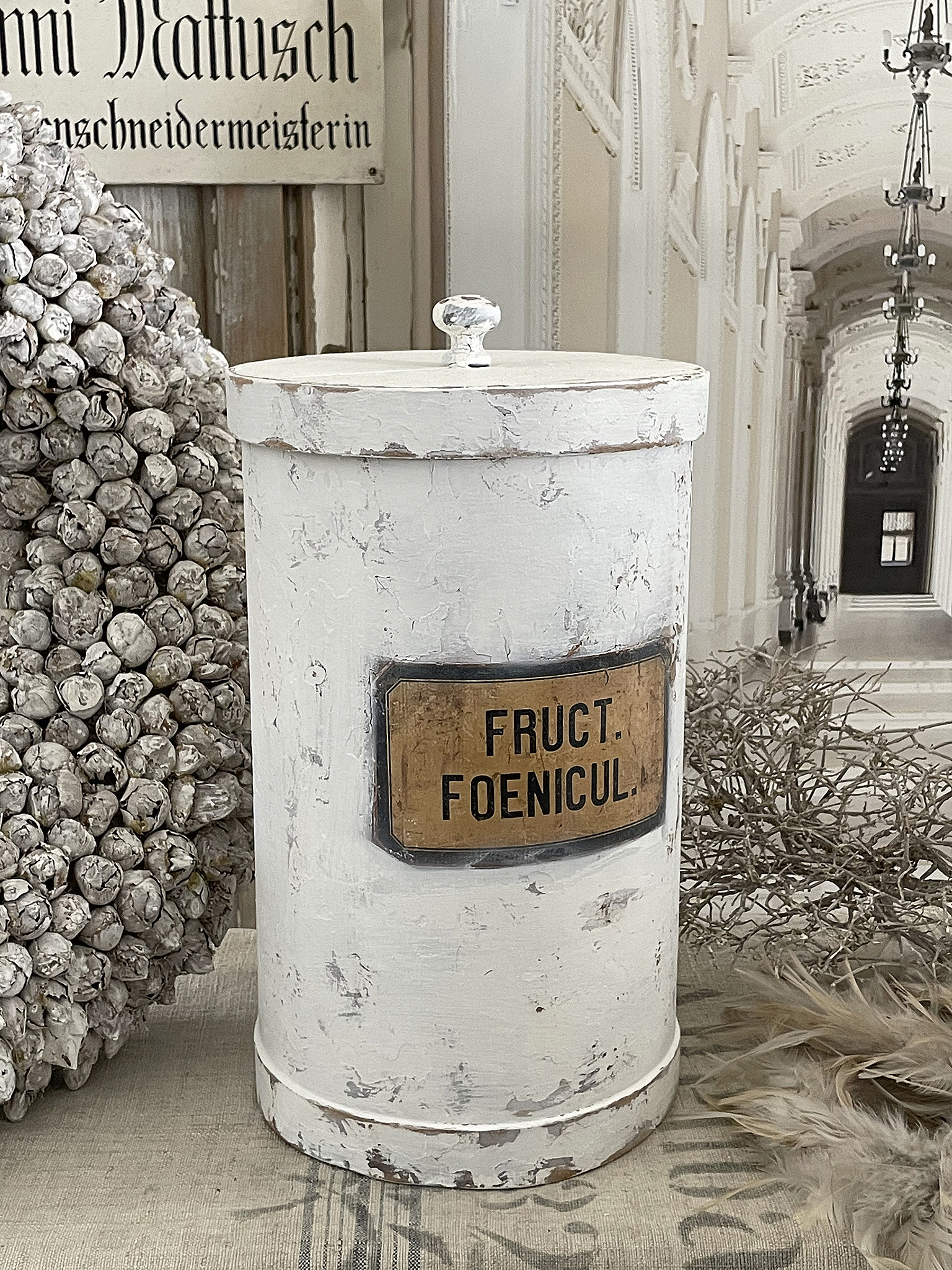Größere antike Apothekertonne Foenicul*** Größere antike Apothekertonne Foenicul***