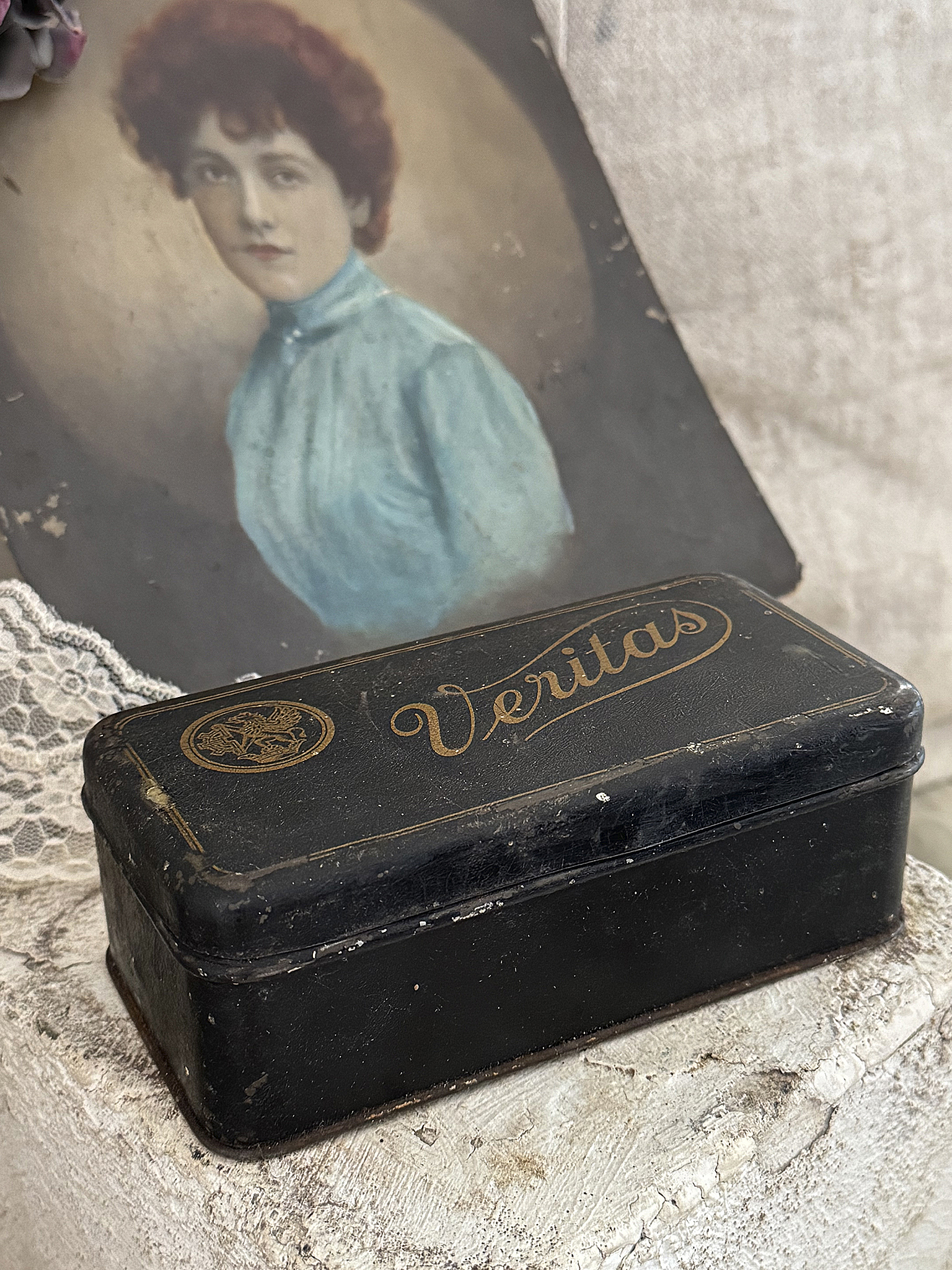 Dose mit Bild Art-Deco Dose mit Bild Art-Deco