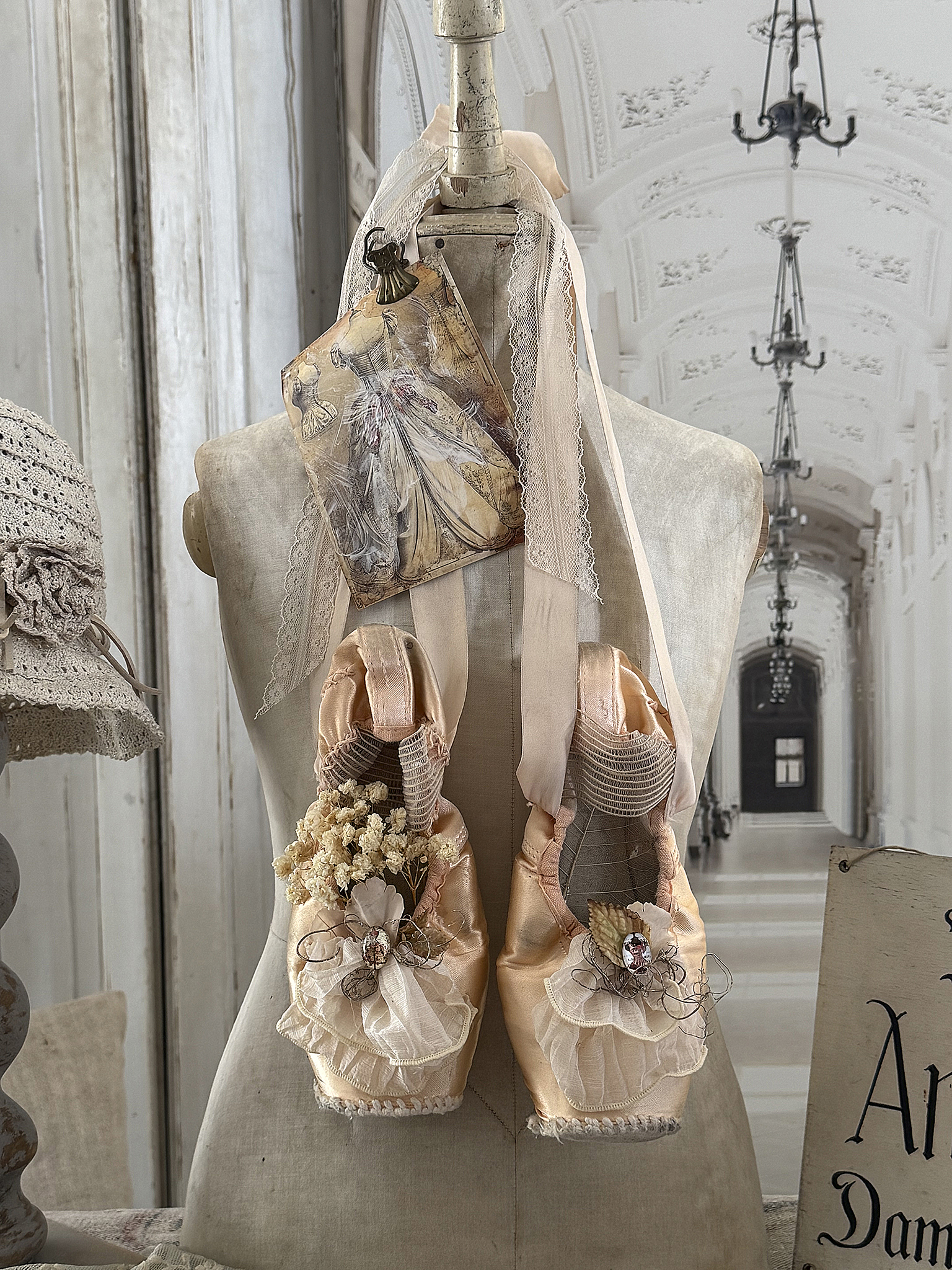 Romantisches Vintage-Gehänge aus alten Ballettschuhen 2***