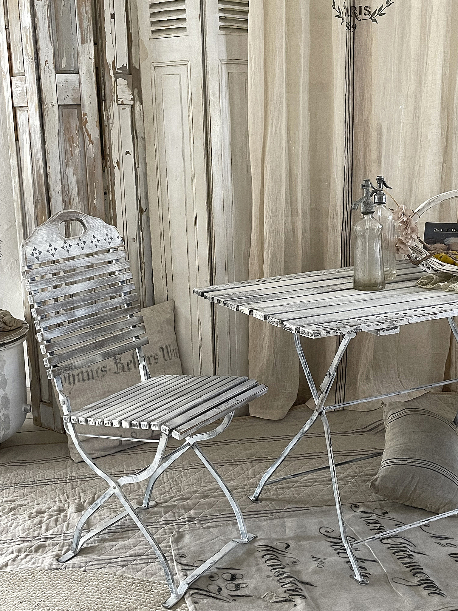 Vintage-Gartentrio/ Stühle mit Tisch***