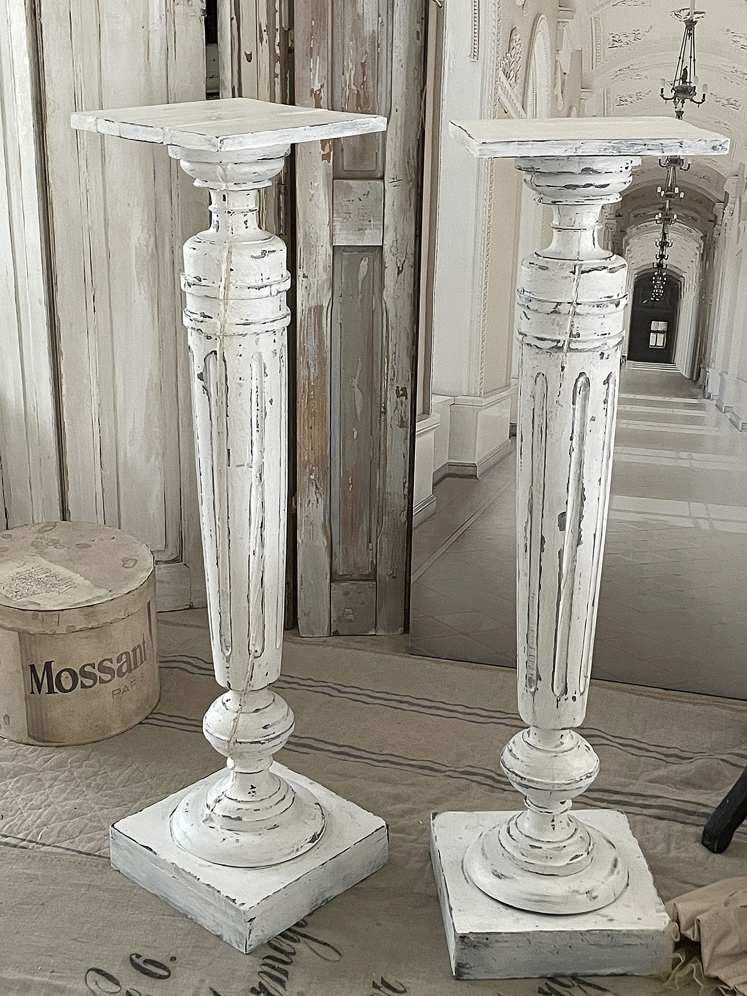 Antike große Holzsäule Shabby-Chic*** Antike große Holzsäule Shabby-Chic***