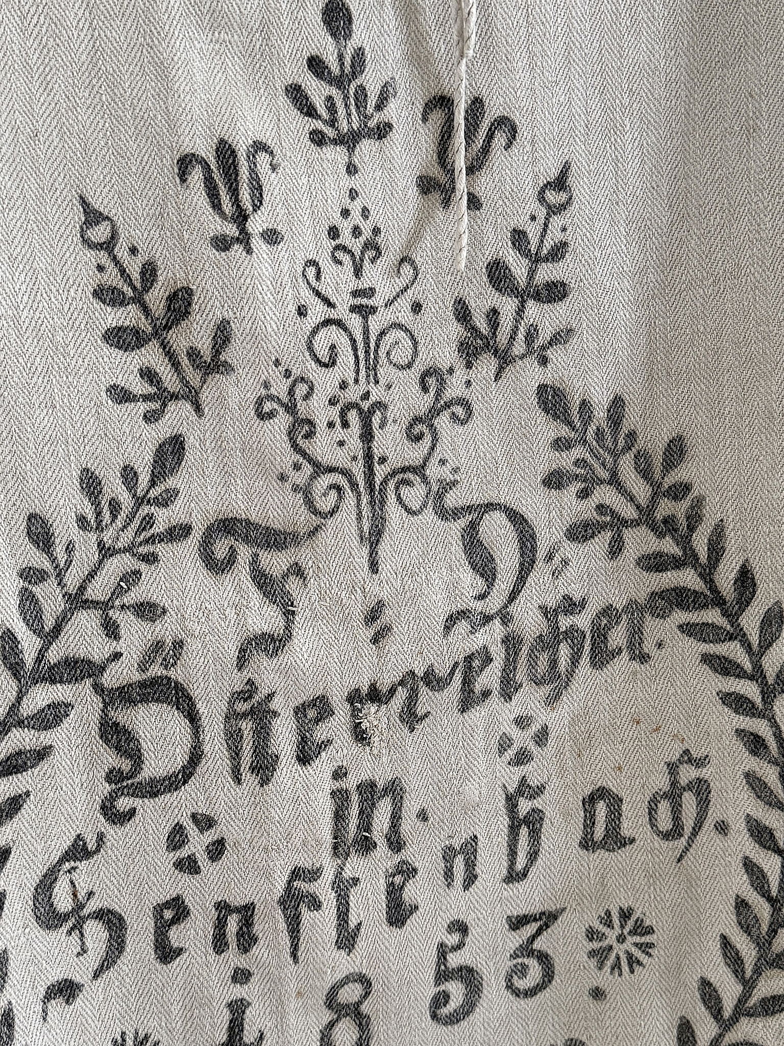 Antiker kleiner Leinensack/ Mehlsack 1853*** Antiker kleiner Leinensack/ Mehlsack 1853***