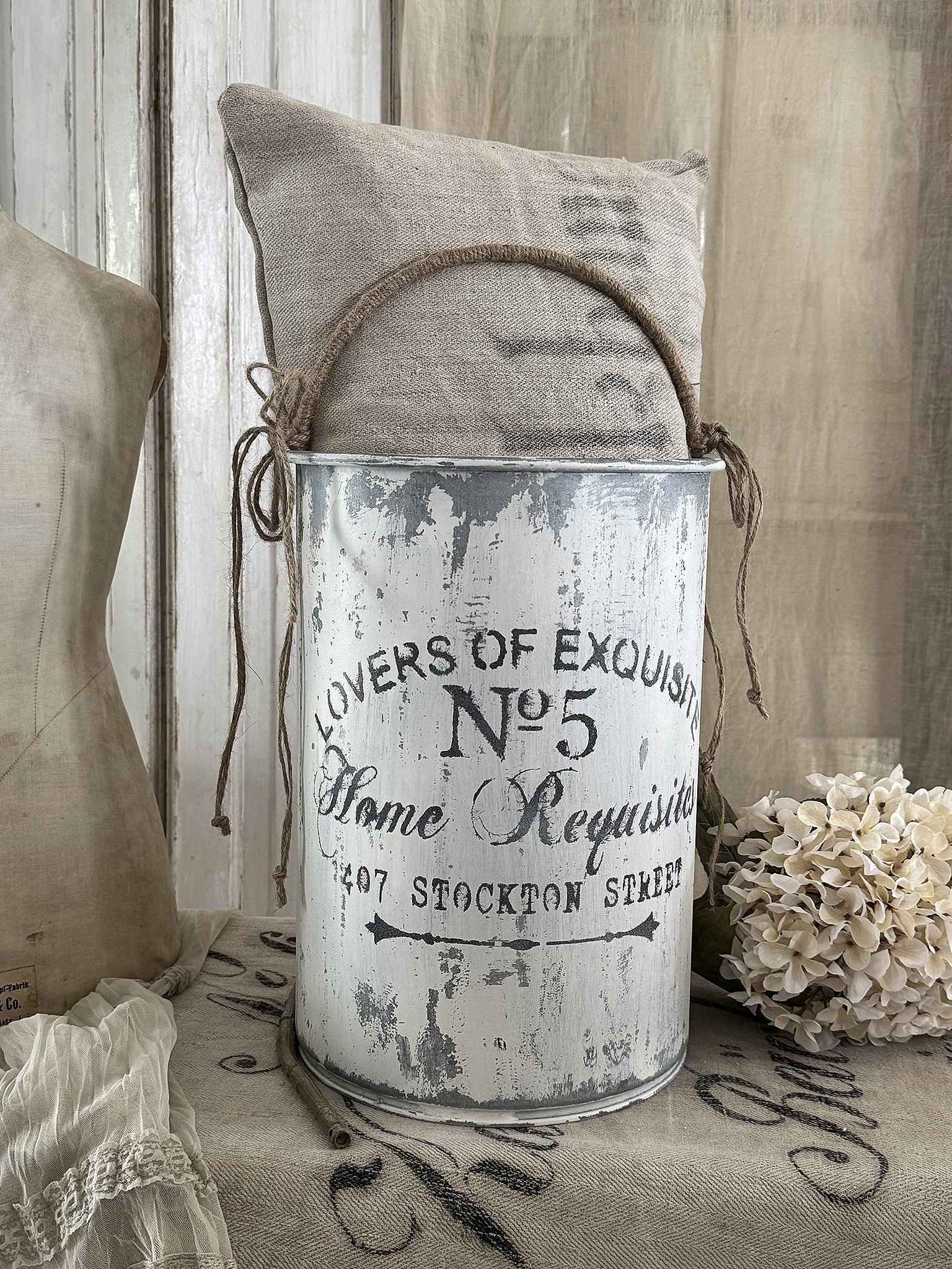  Alter Zinkeimer mit Henkel Requisites