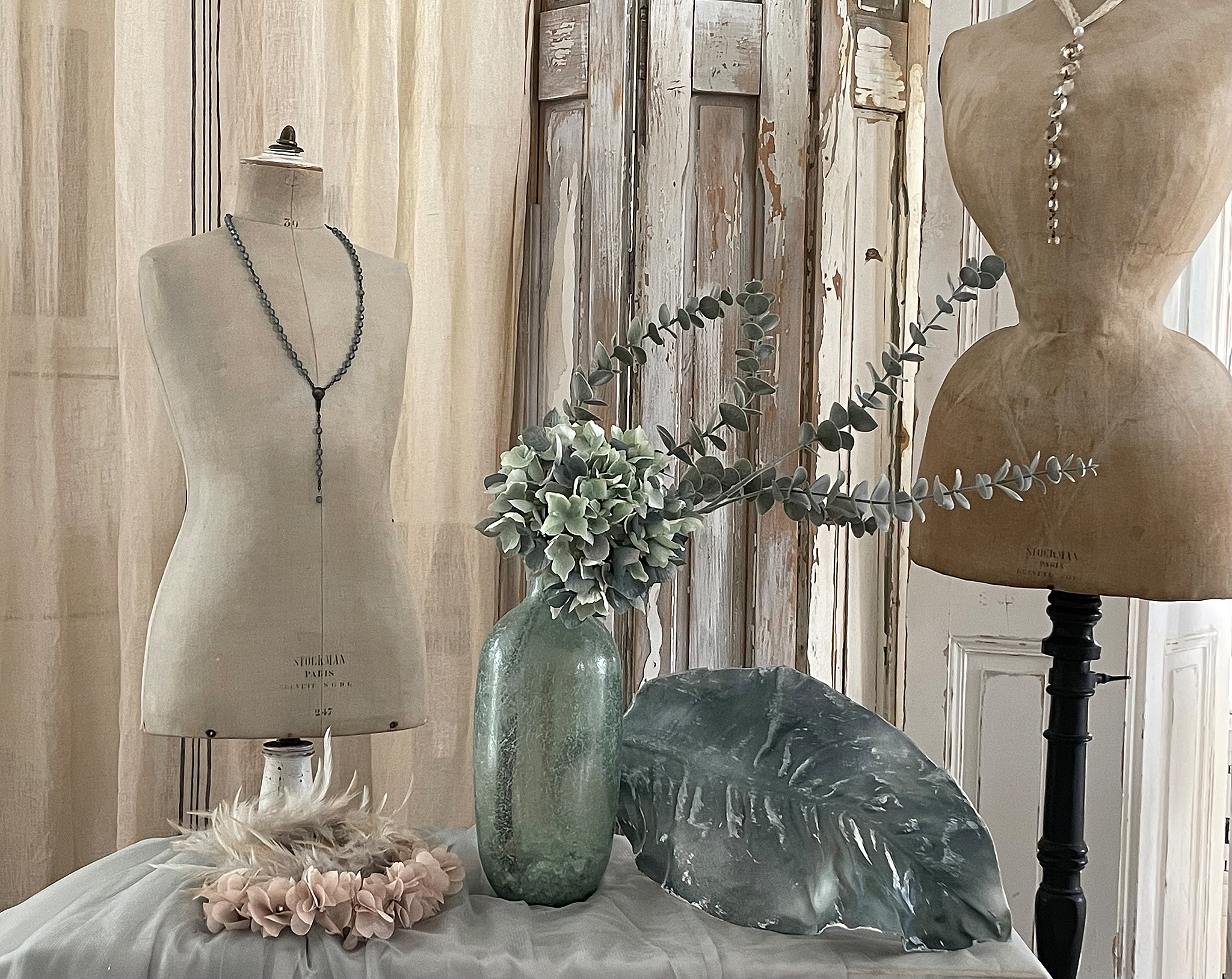Florales Deko-Trio – Shabby Chic Vintage Deko