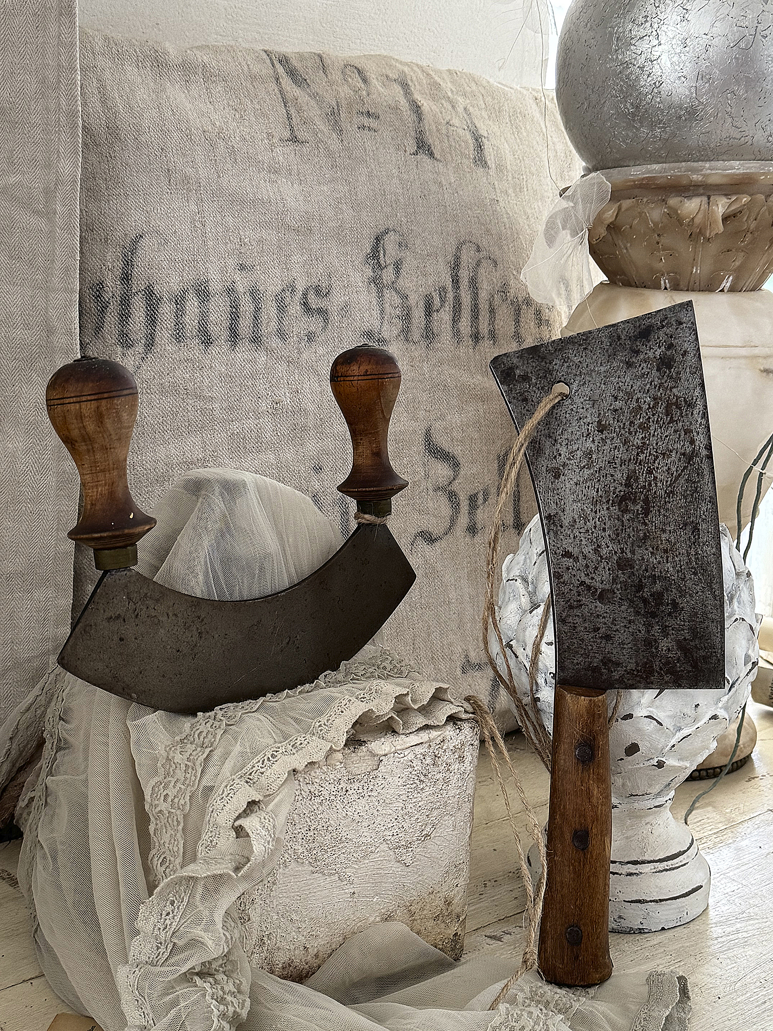 Vintage-Hackbeil und Wiegemesser*** Vintage-Hackbeil und Wiegemesser***