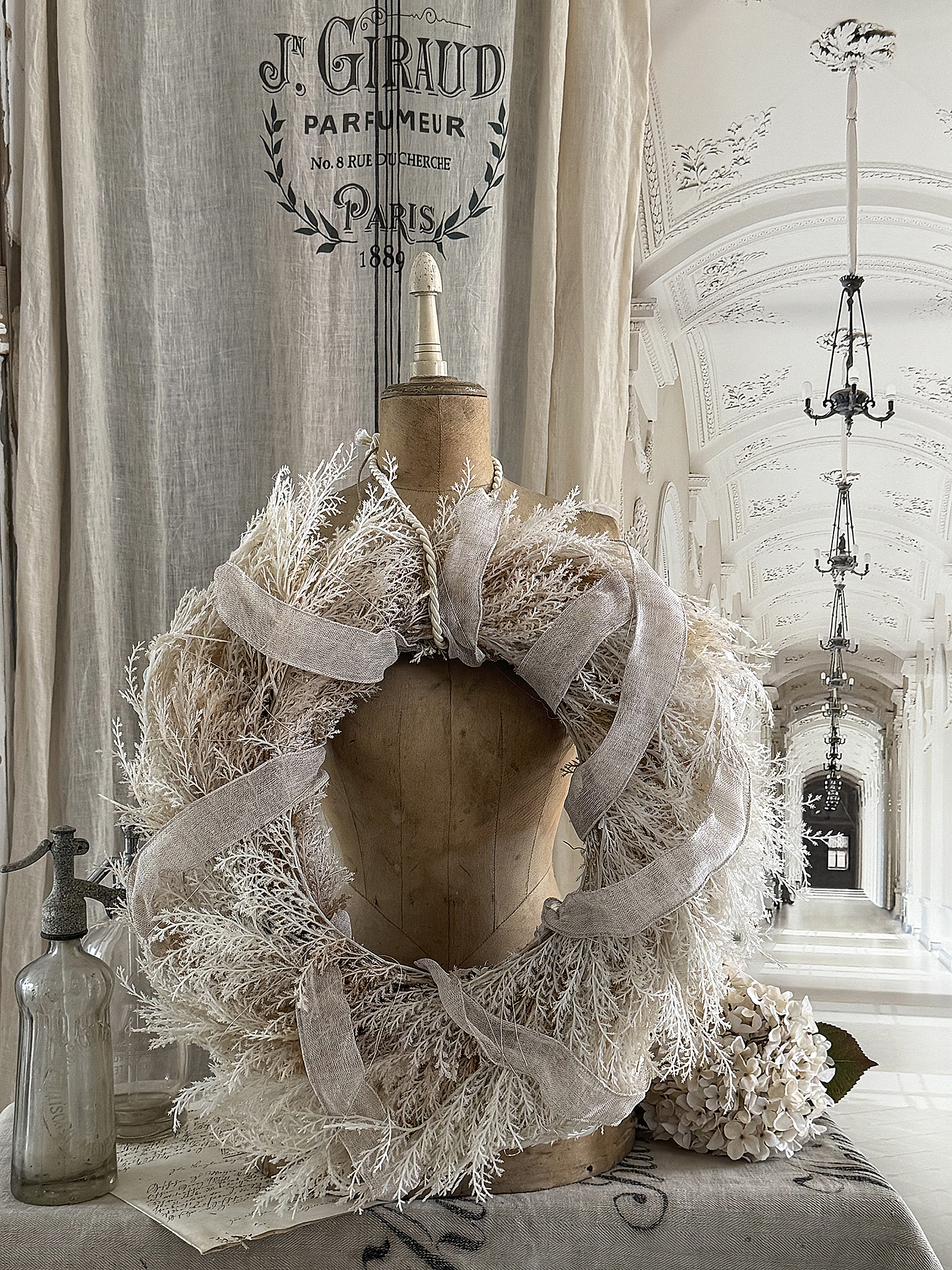 Großer Vintage-Kranz aus zartem Farn***