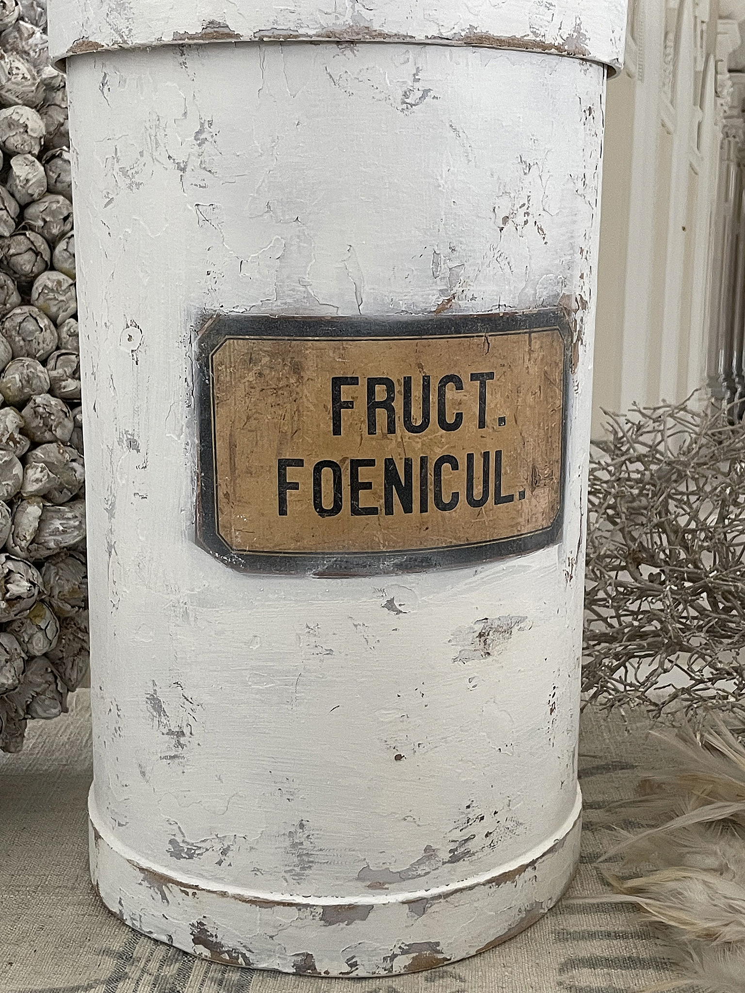 Größere antike Apothekertonne Foenicul*** Größere antike Apothekertonne Foenicul***