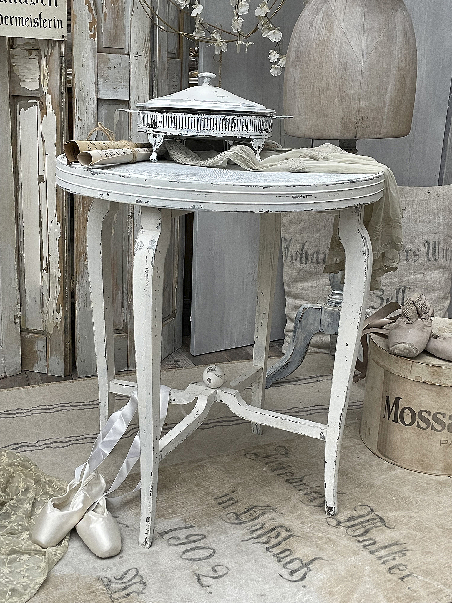 Runder Shabby Tisch/Beistelltisch-Brocante***