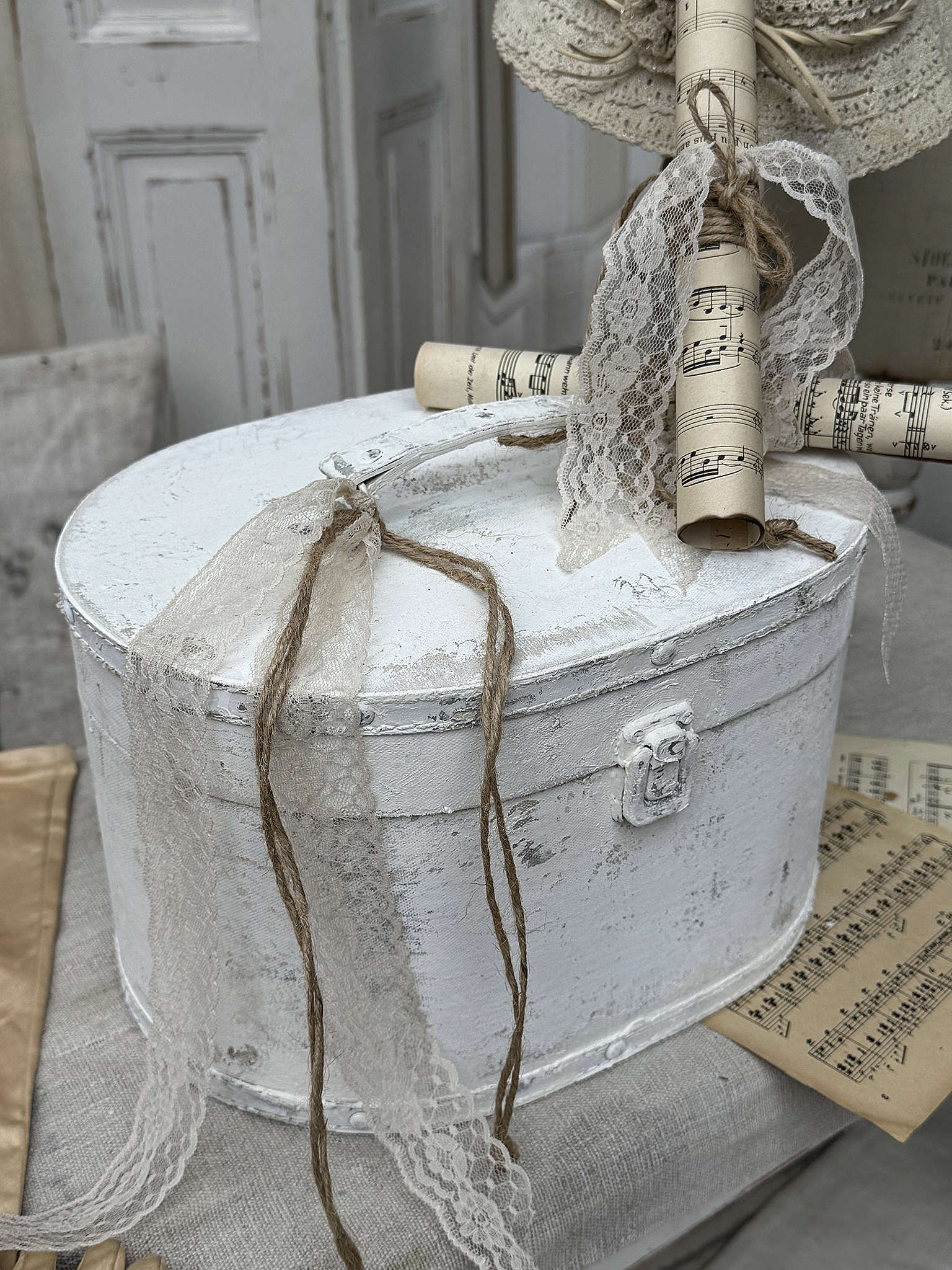   Hutkoffer-Shabby Brocante***