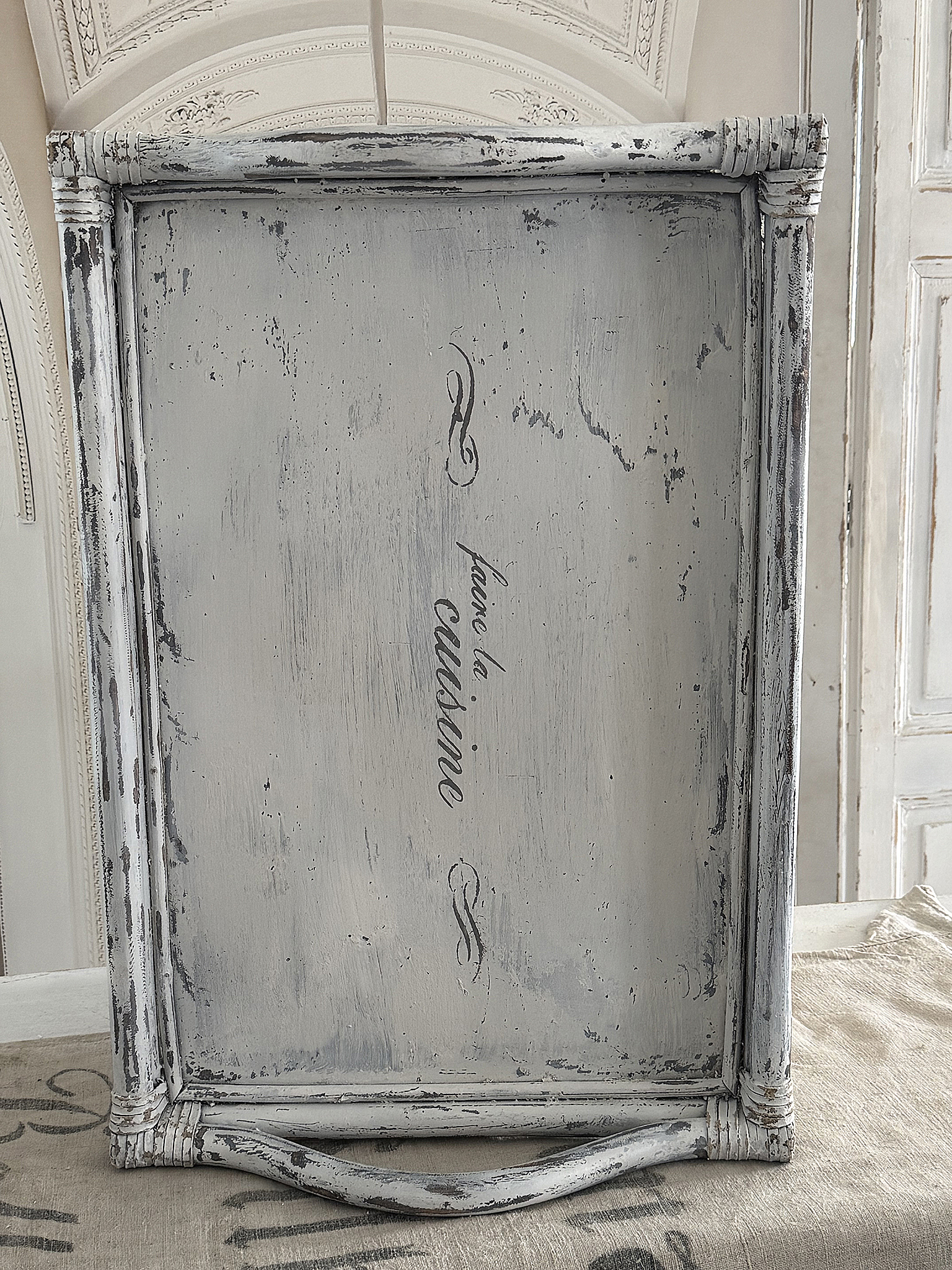  Altes Holztablett „La Cuisine“ im Shabby-Chic***