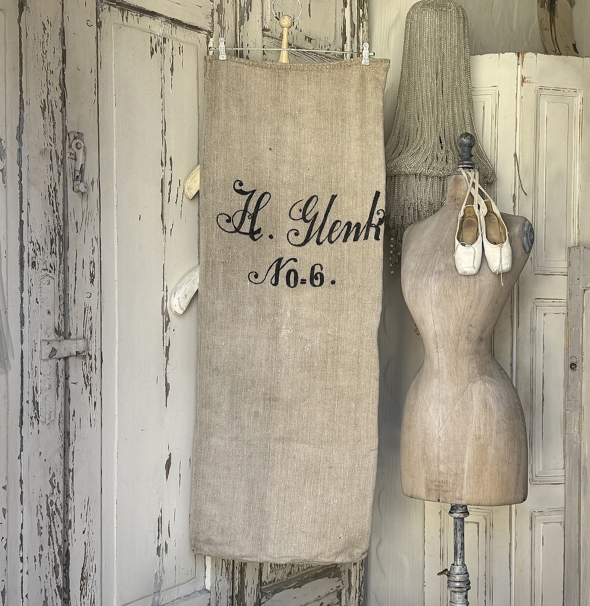 Alter Leinensack/ Mehlsack Schreibschrift No.6***