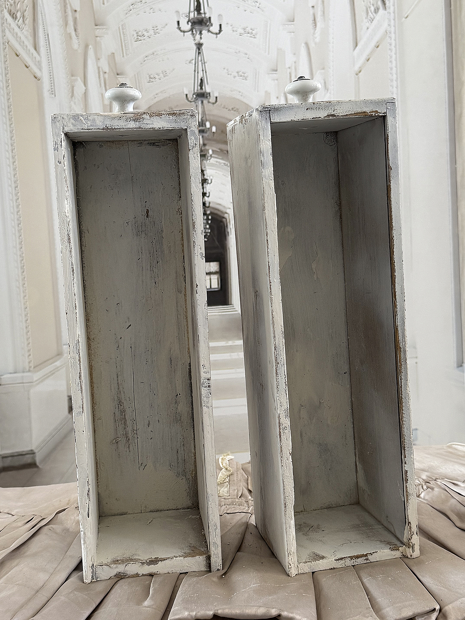 Duo alte Apothekerschubladen***