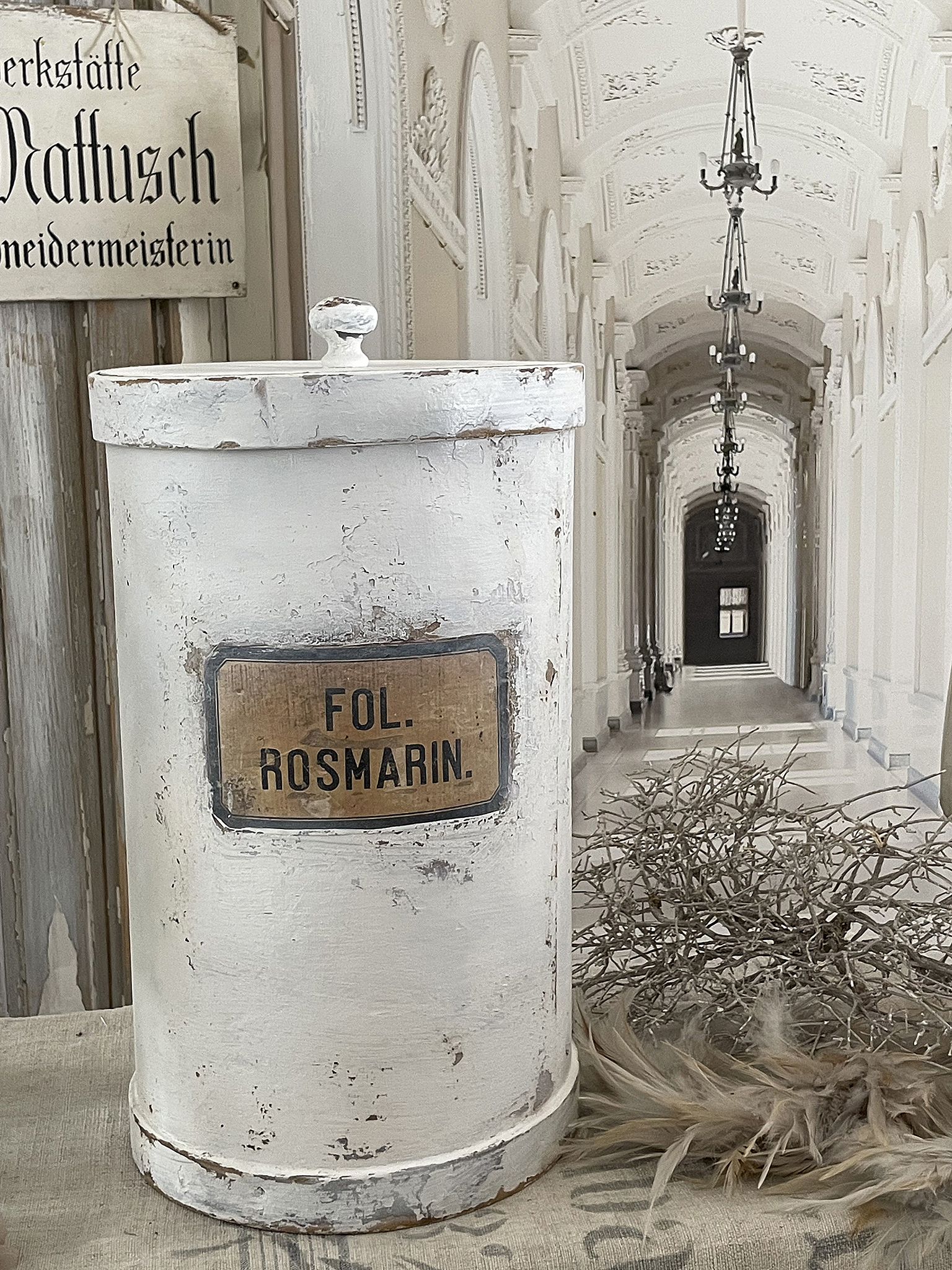 Große antike Apothekertonne Rosmarin*** Große antike Apothekertonne Rosmarin***