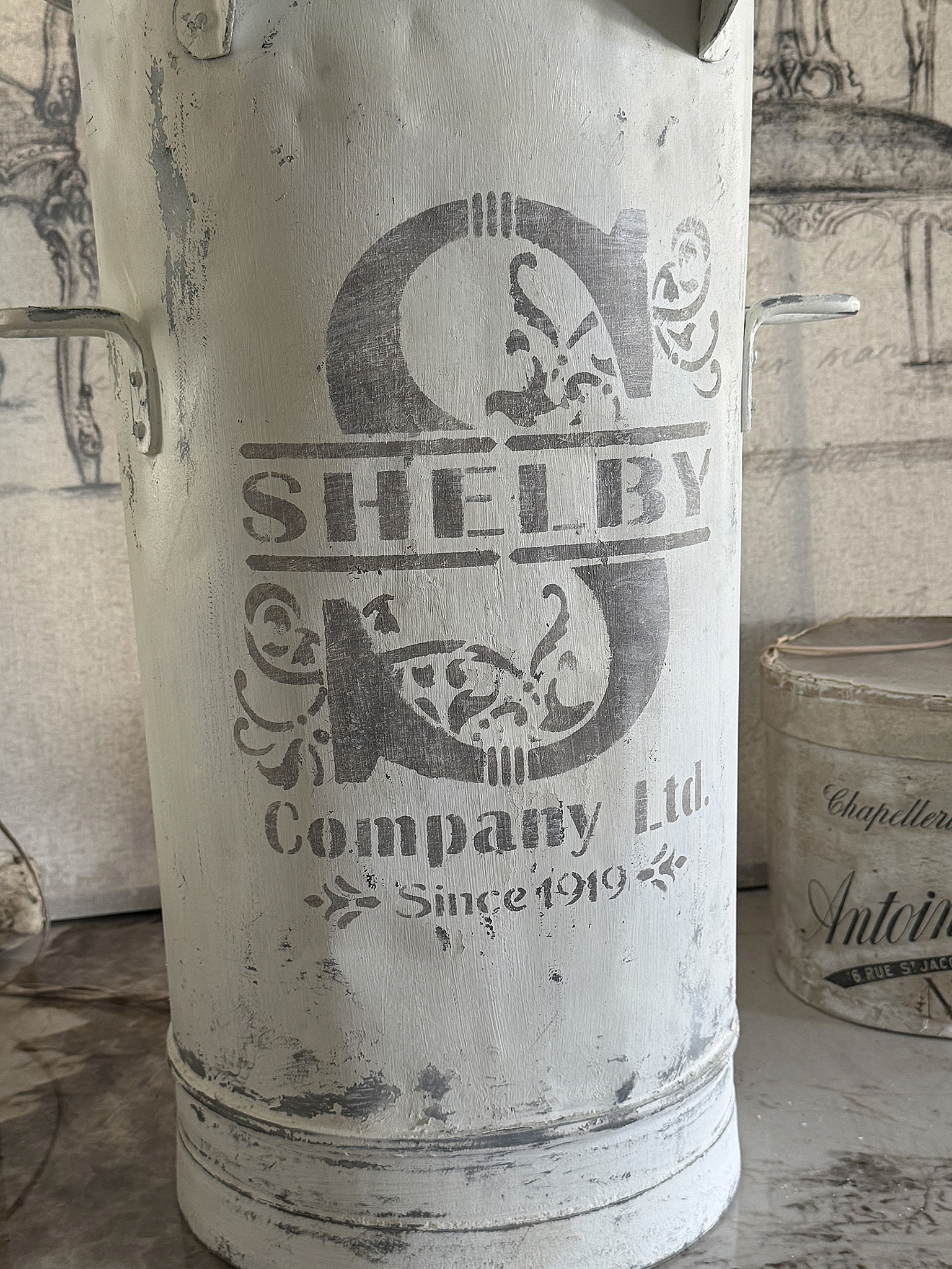 Schöne alte Zinkmülltonne Shelby***