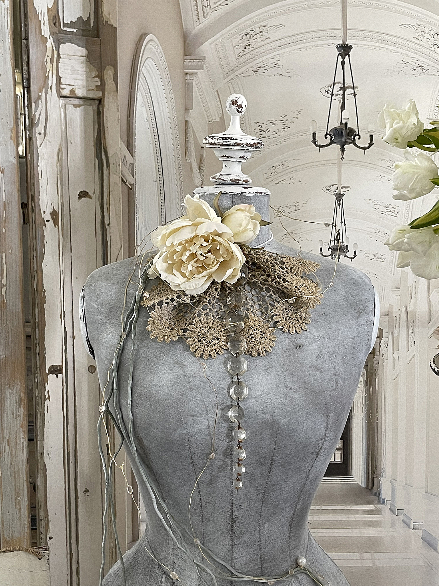 Antike Schneiderpuppe / Torso Wespentaille***