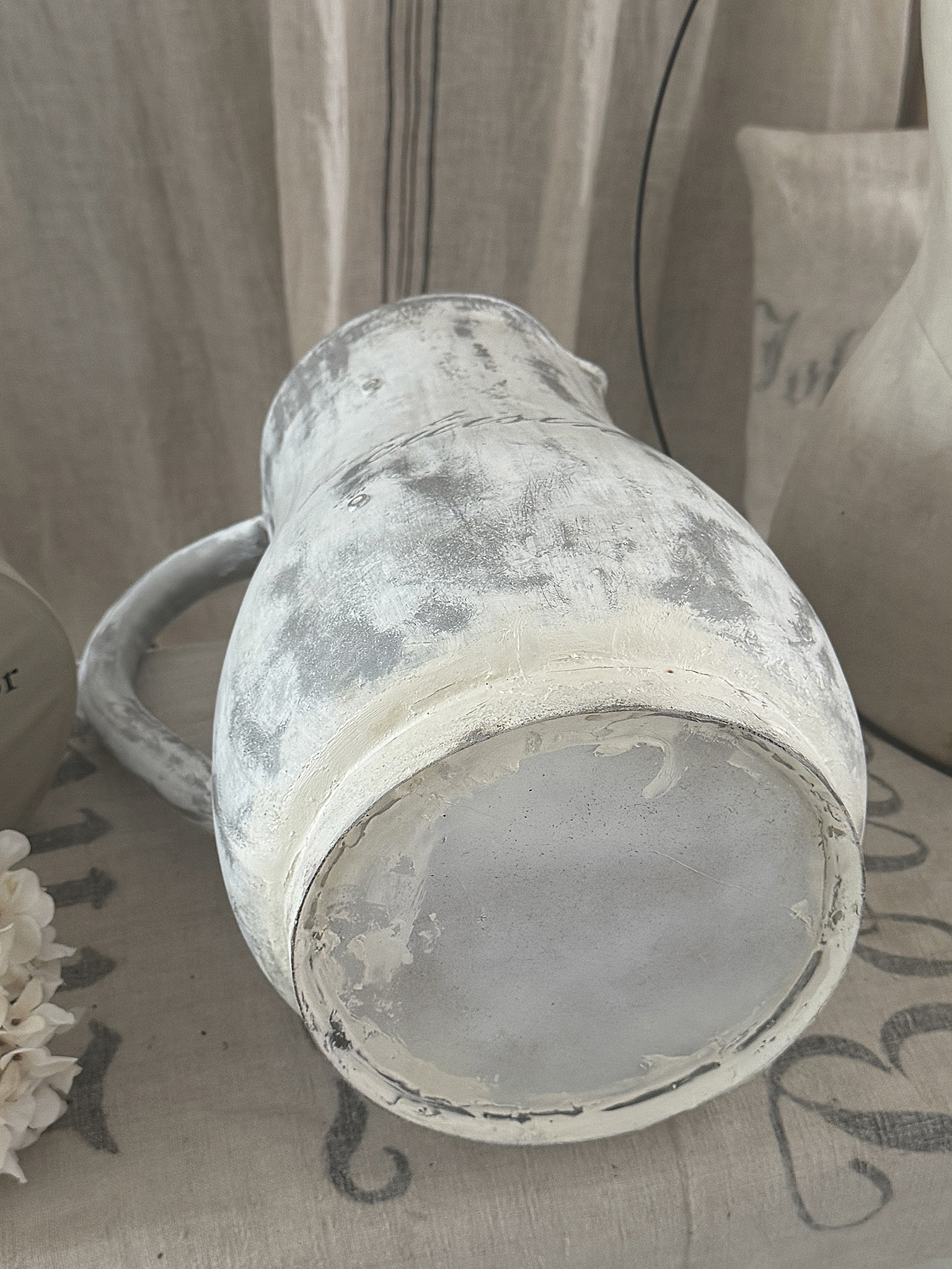 Große Zinkblechkanne im Shabby Chic – französischer Charme für Haus und Garten***