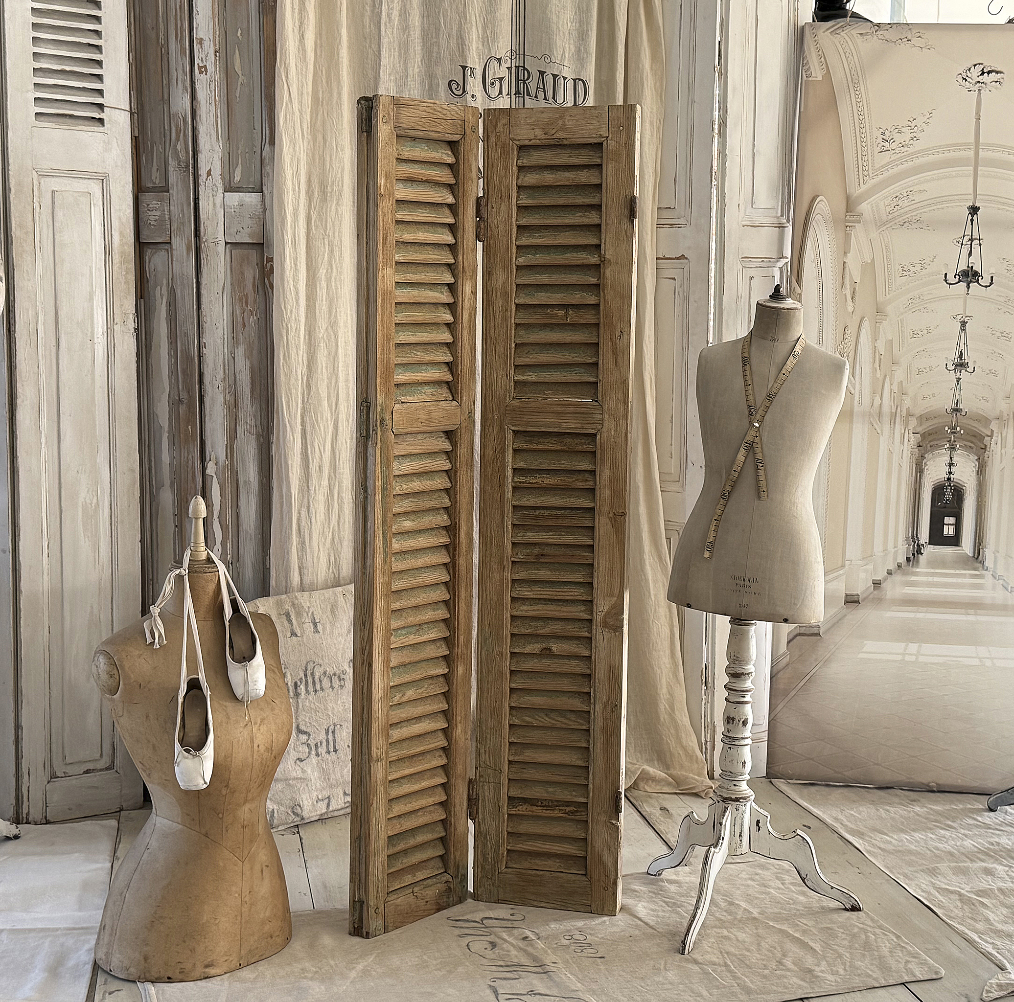 Vintage-Schätzchen Lamellen-Paravent aus Frankreich***