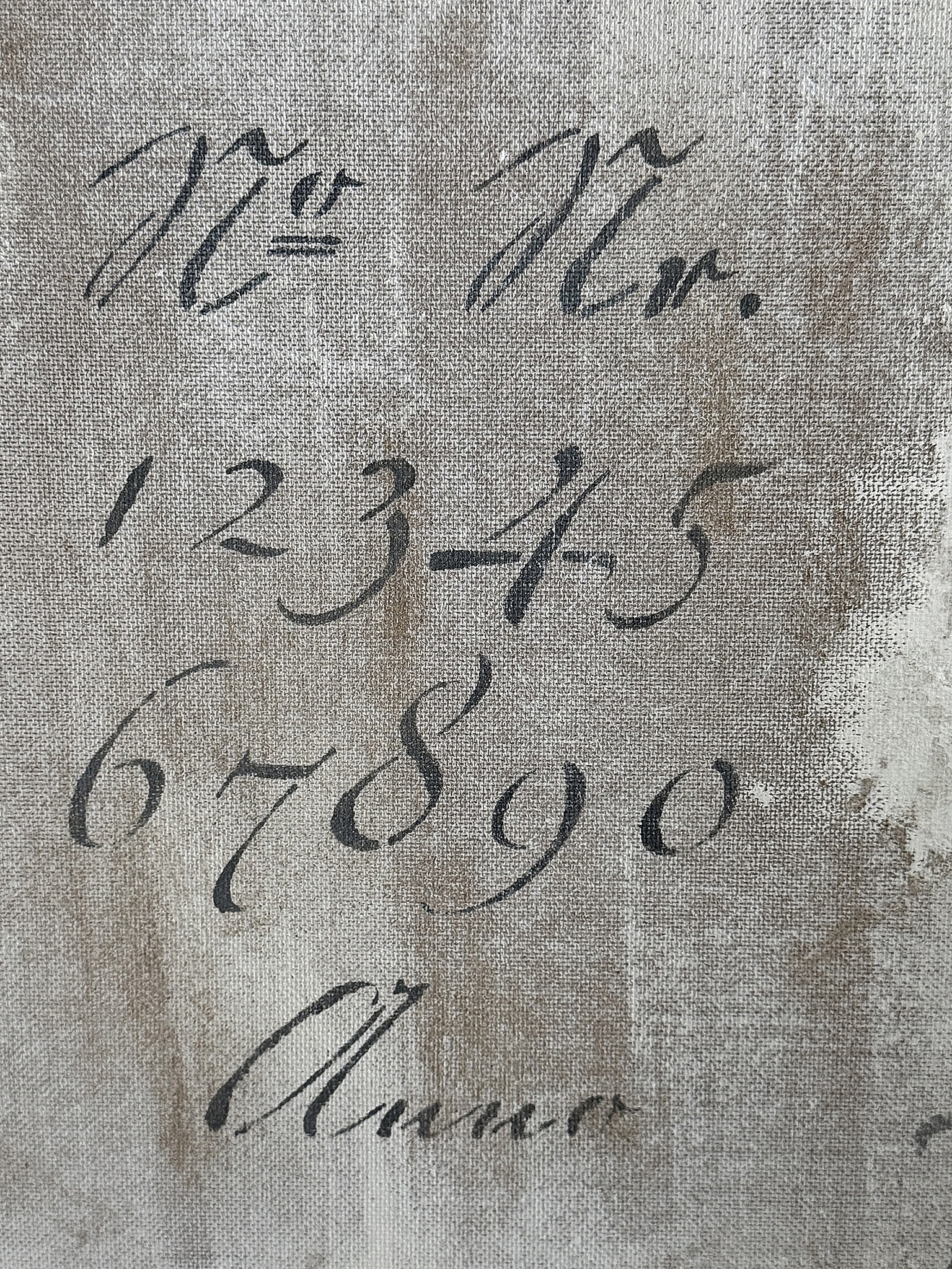 Altes Leinwandbild „Vintage-Zahlen“ im Shabby-Rahmen***