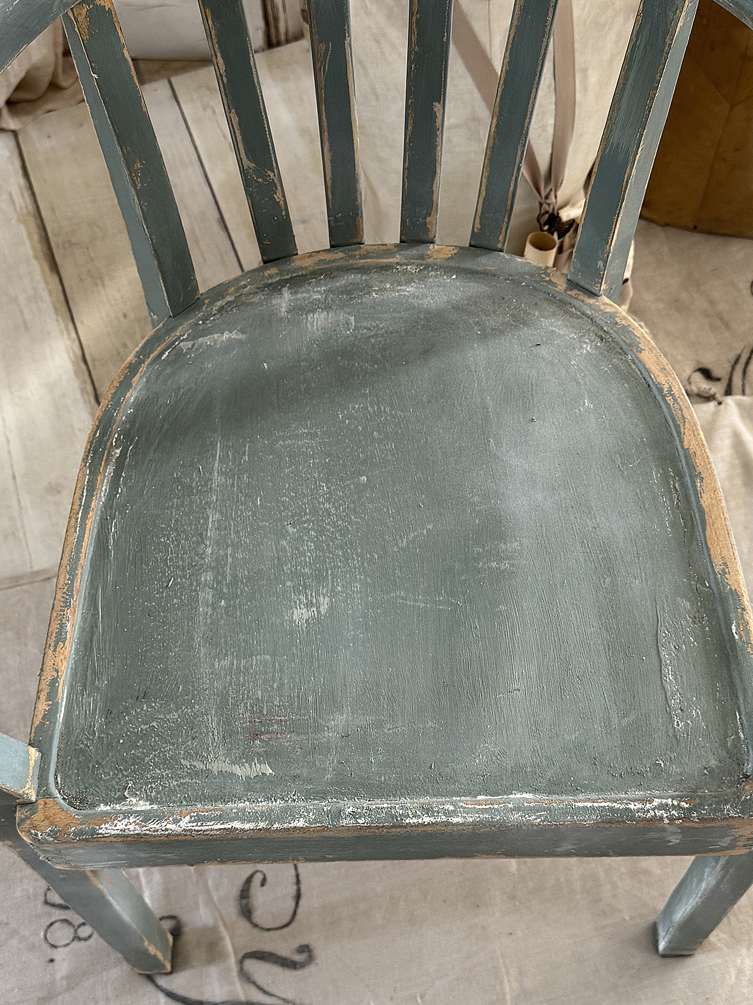 Alter Armlehnenstuhl Bauhaus Vintage/Salbei***