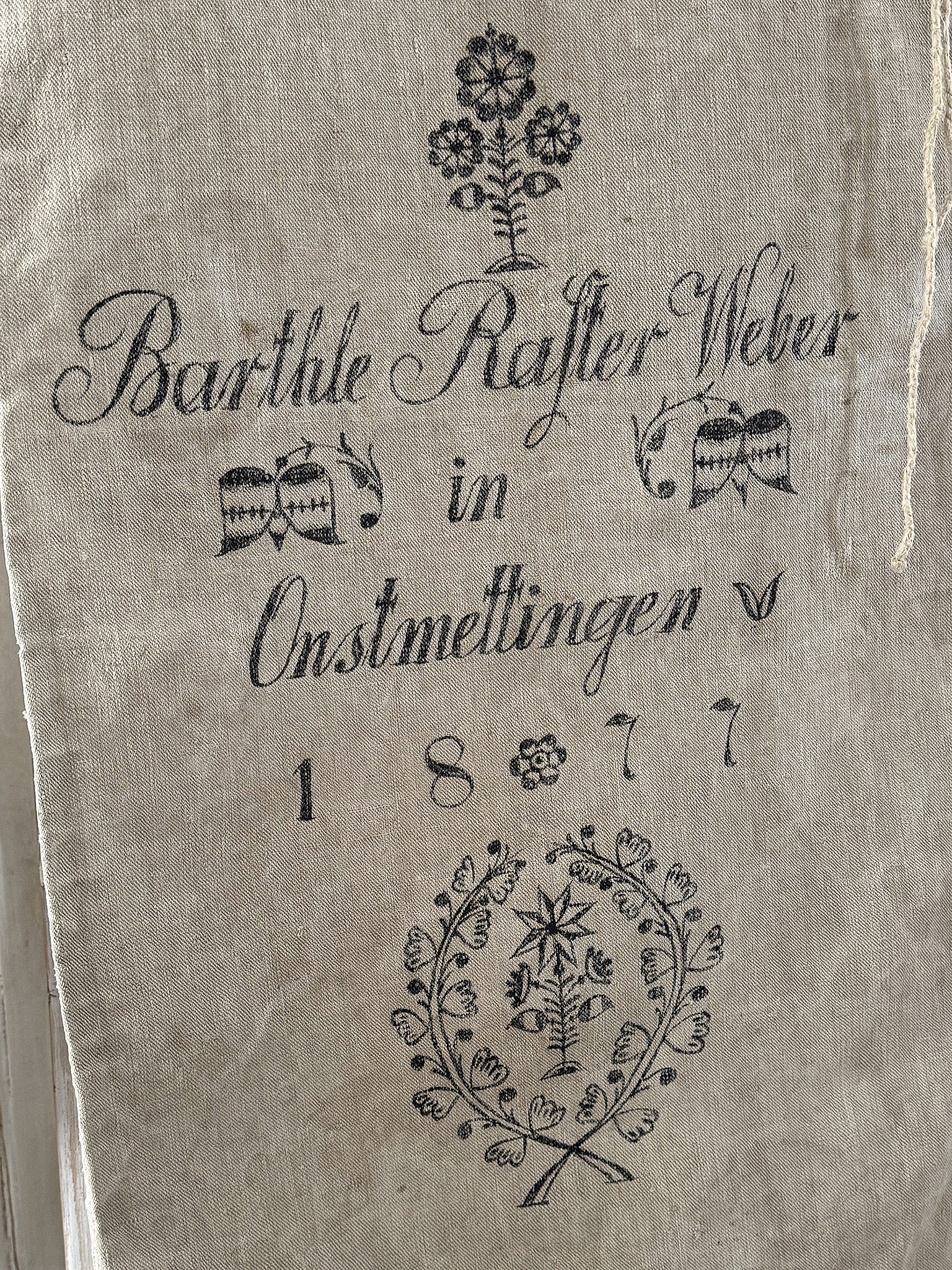 Historischer Mehlsack aus dem Jahr 1877 – seltenes Original mit wunderschönem Druck***