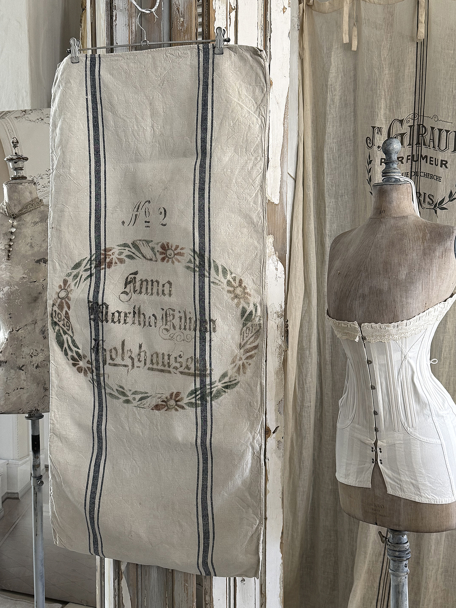  Antiker Mehlsack von 1919-No.2/Blütenkranz***