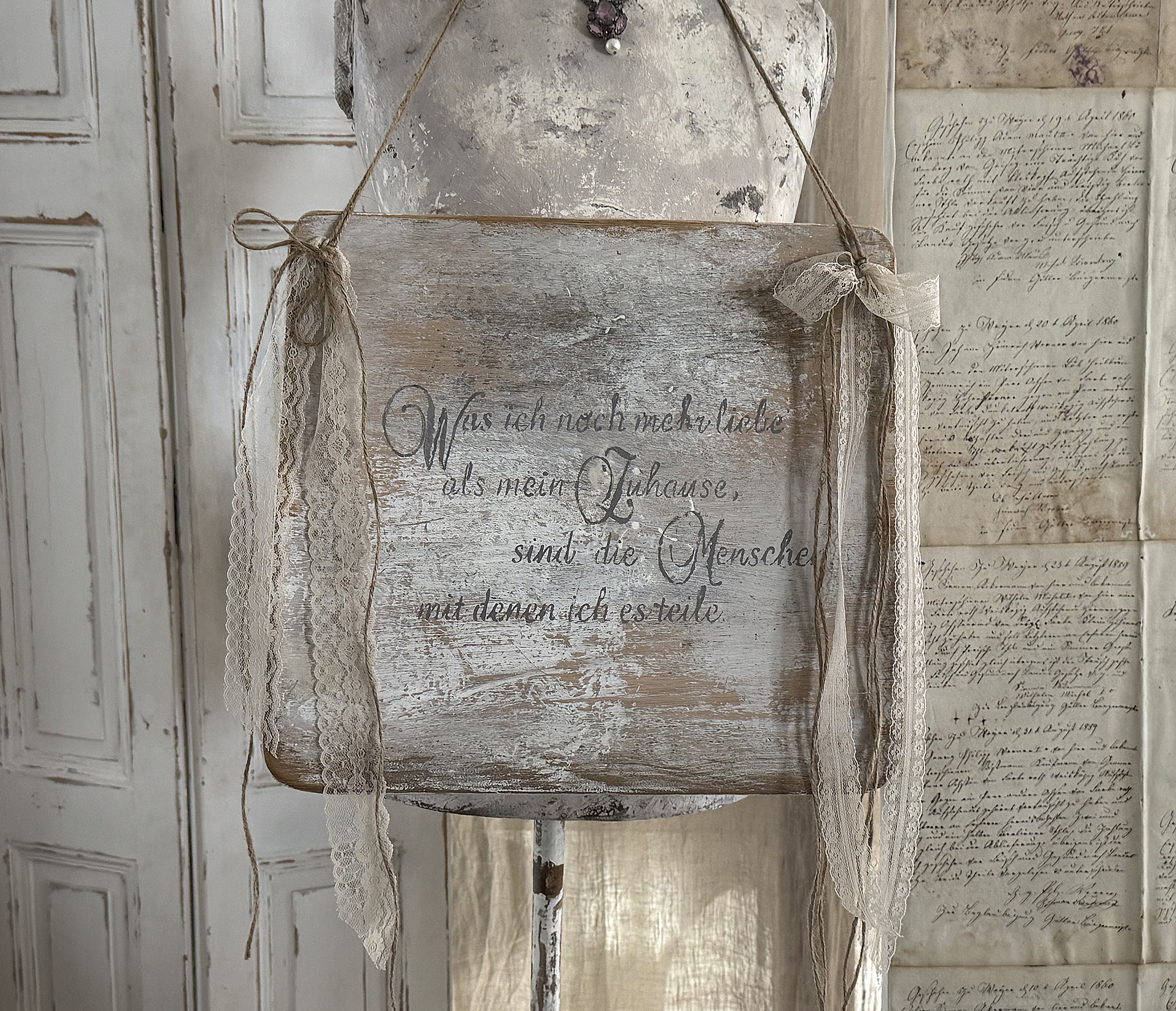 Nostalgisches Holzbild im liebevollen Vintage-Charakter***