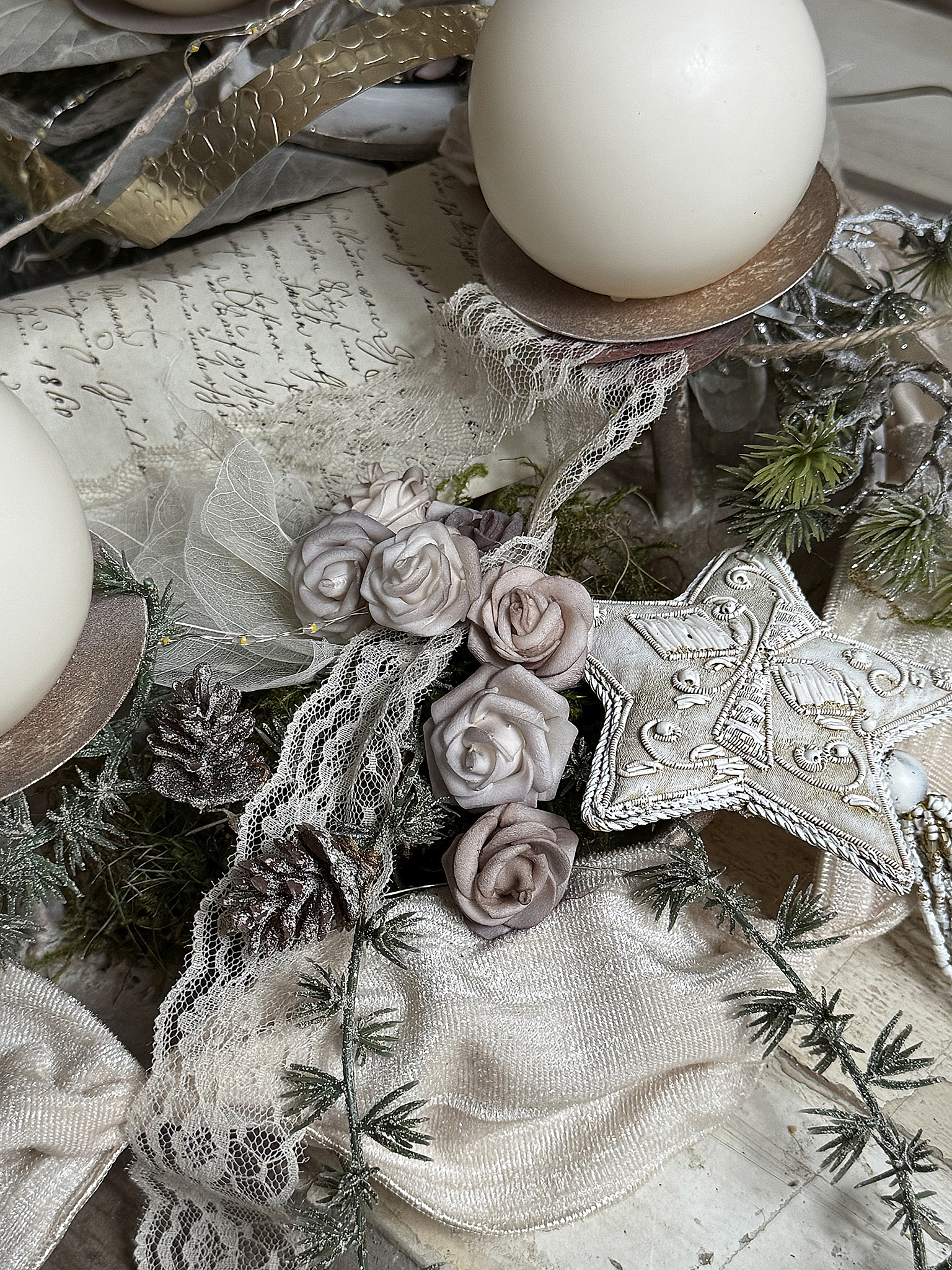 Adventkranz Schale „Romantik“ mit Schriftstück***