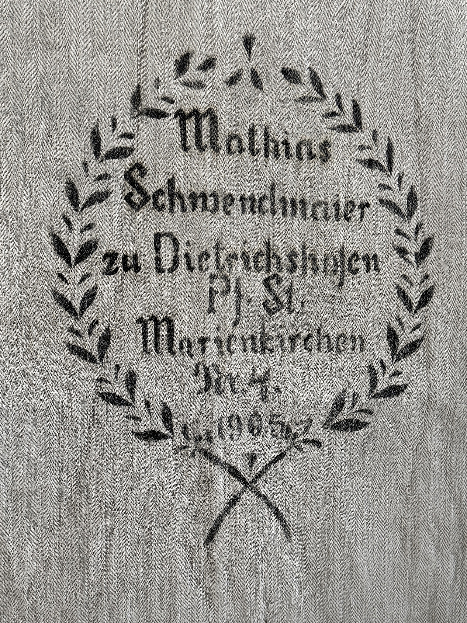 Historischer langer Leinensack/ Mehlsack 1905** Historischer langer Leinensack/ Mehlsack 1905**
