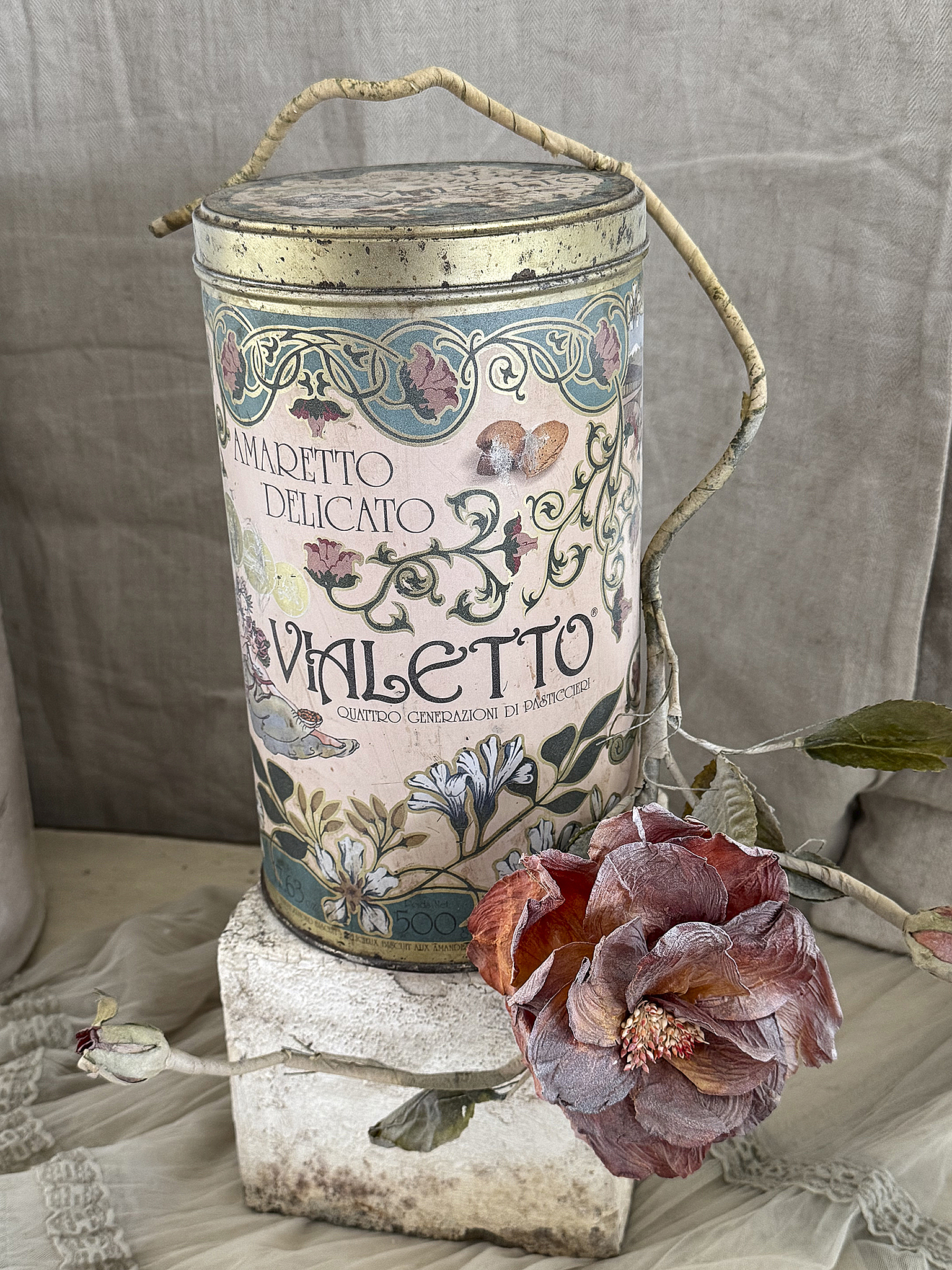 Duo alte Dose mit Wachsblüte*** Duo alte Dose mit Wachsblüte***