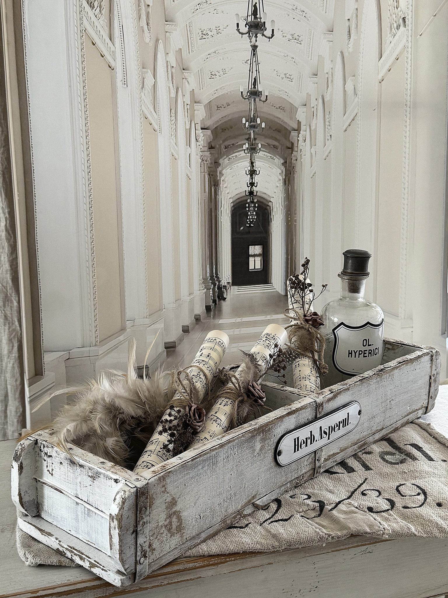 Antike lange  Apothekerschublade mit Geschichte- Asperul***