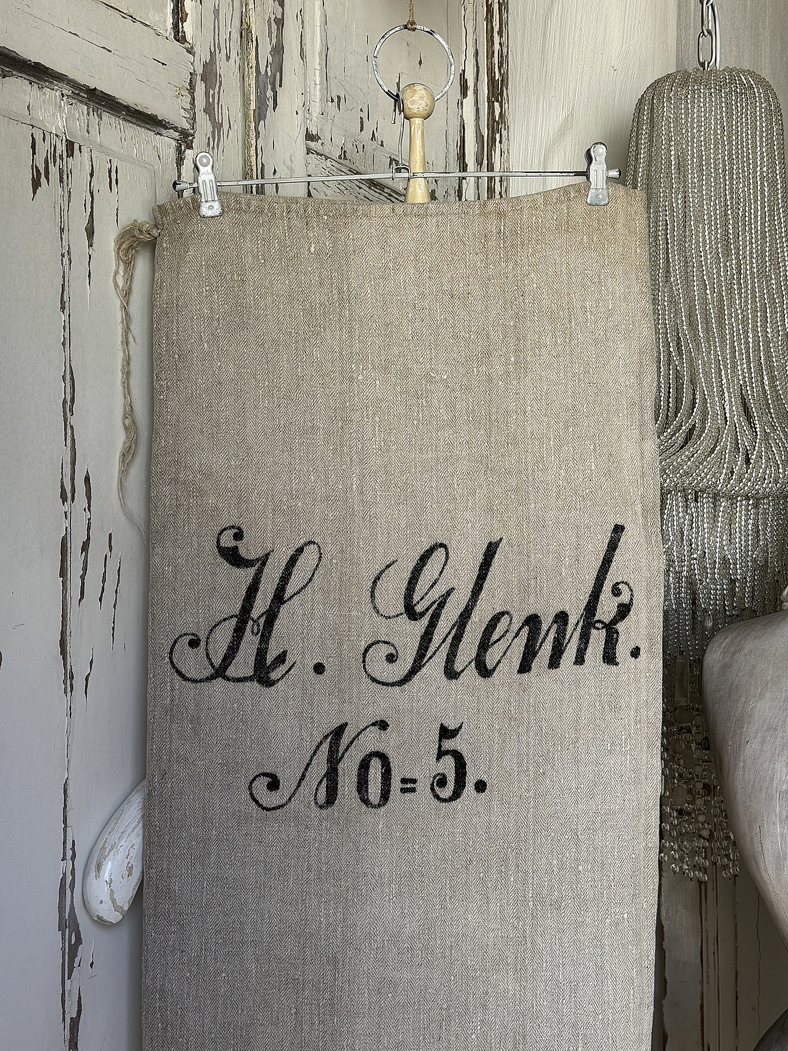 Alter Leinensack/ Mehlsack Schreibschrift No.5***