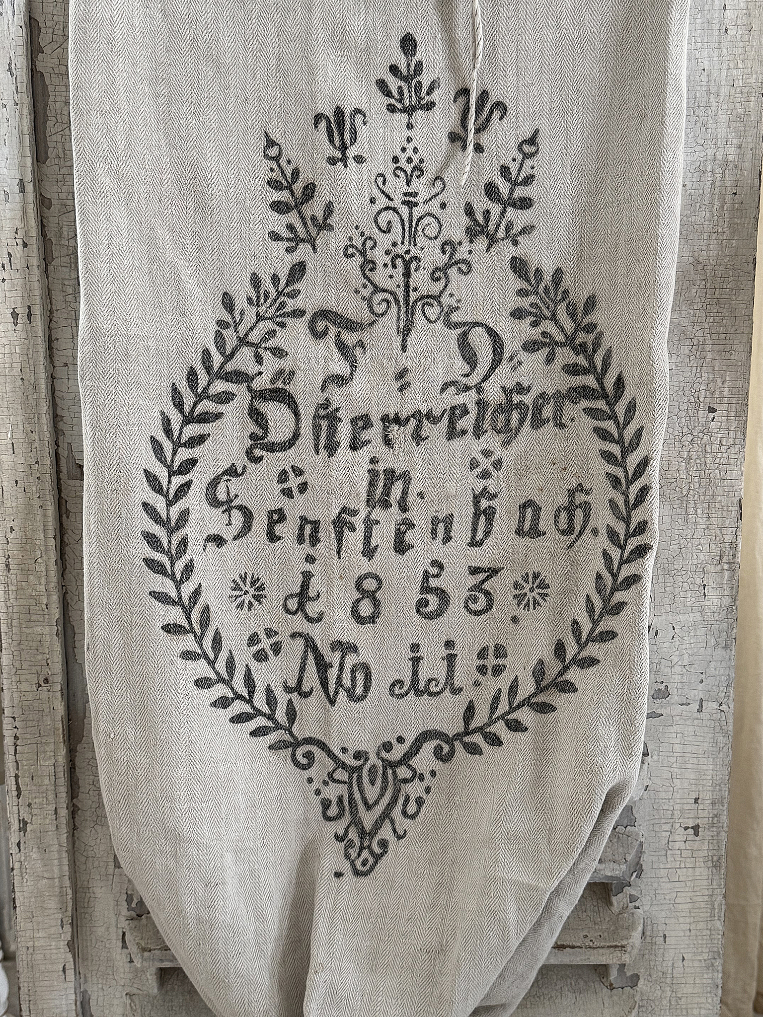Antiker kleiner Leinensack/ Mehlsack 1853*** Antiker kleiner Leinensack/ Mehlsack 1853***